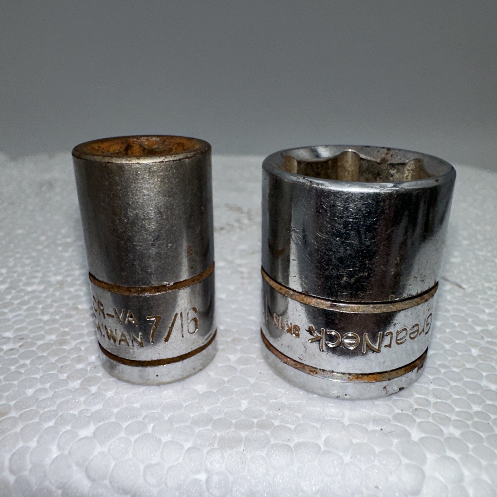 Vintage Sockets Great Neck Metric SAE Mixed Lot Of 8 GN1