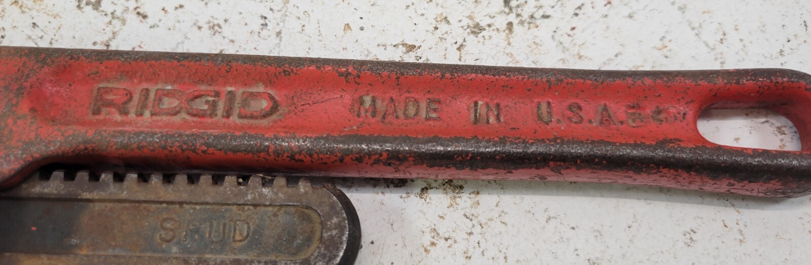 *PV38) Vintage 11″ Ridge Tool Rigid Spud Adjustable Smooth Jaw Pipe Wrench USA