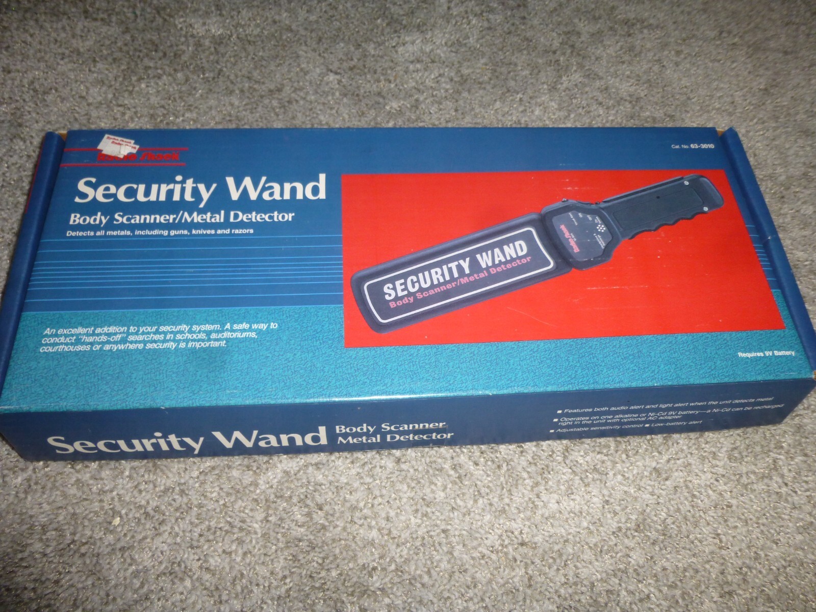 Radio Shack Security Wand Metal Detector Body Scanner 63-3010