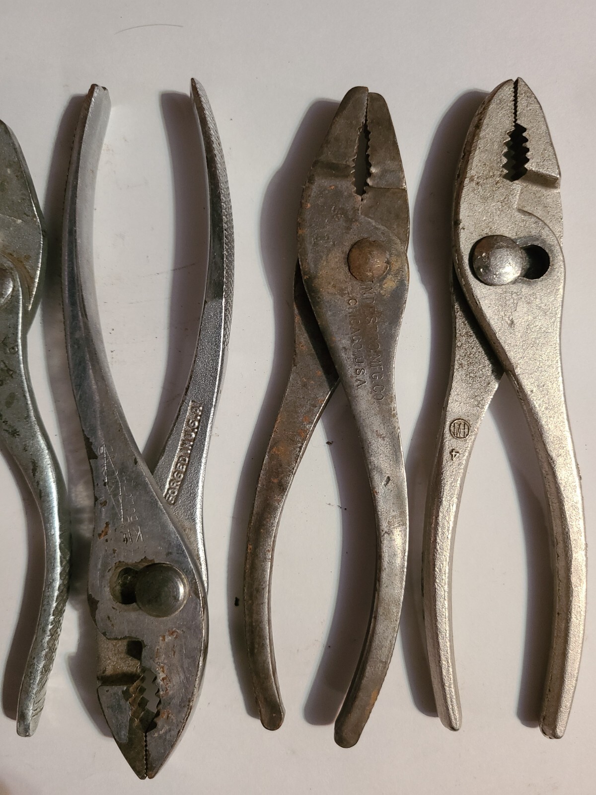 Vintage 6 Lot Slip Joint Pliers UTICA, CEE TEE, HARROLD, DIAMOND, INDESTRO, MH