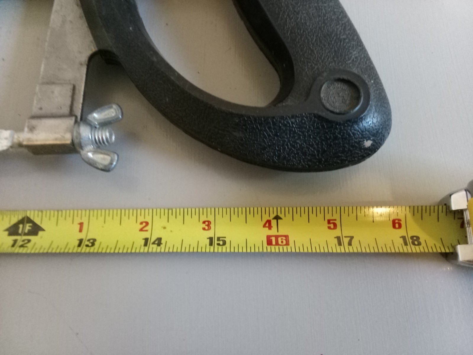 Vintage Disston Inc. No 368 USA Hacksaw. Black handle.