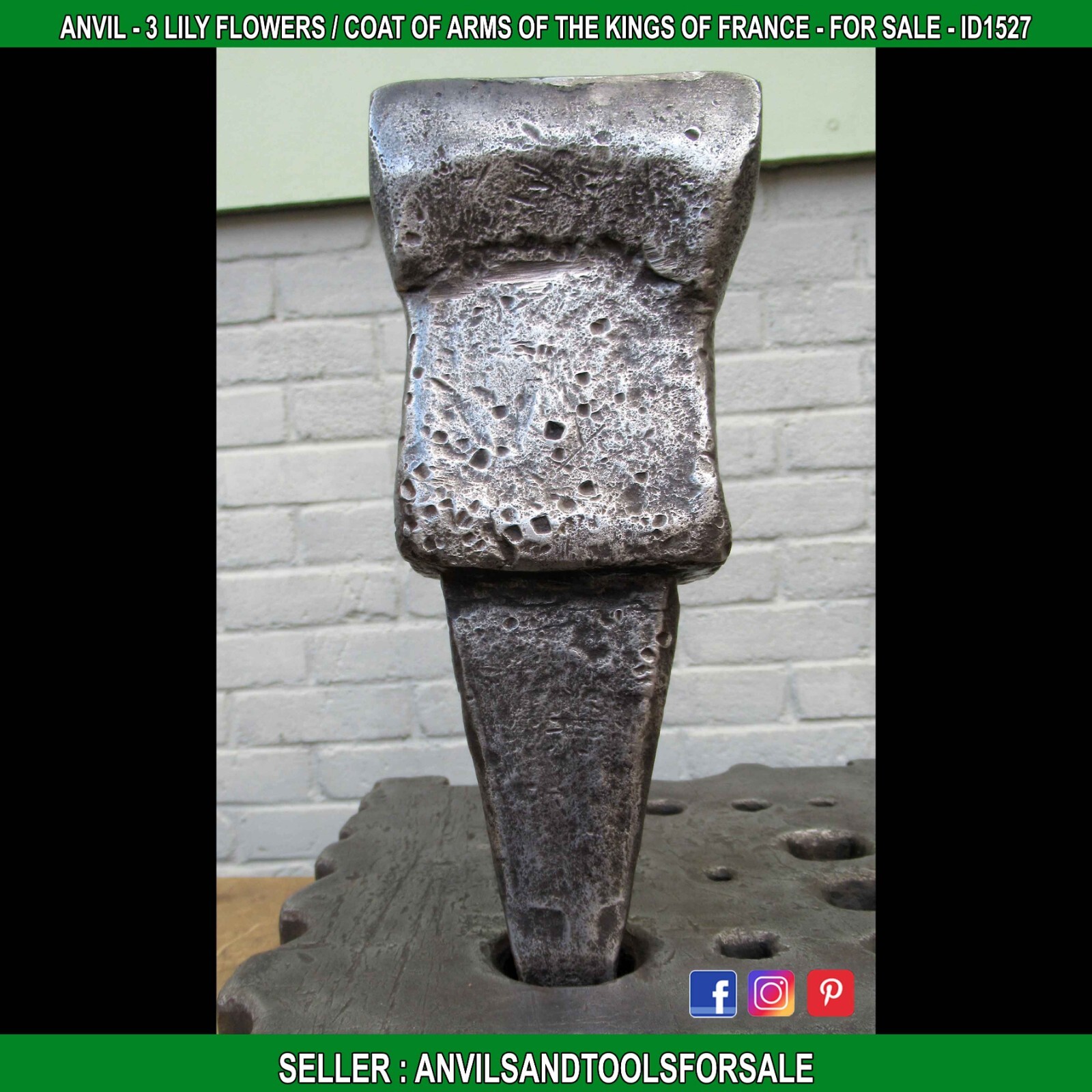 ANVIL – 3 LILY FLOWERS / COAT OF ARMS OF THE KINGS OF FRANCE – FOR SALE – ID1527