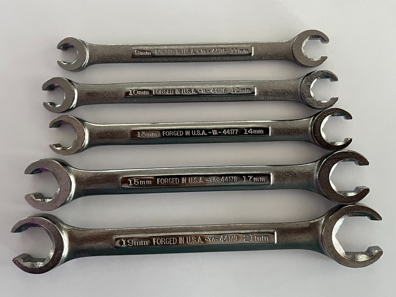 Crafstman USA Metric 5 Piece Flare Nut Line Wrench Set -VA- 9mm – 21mm