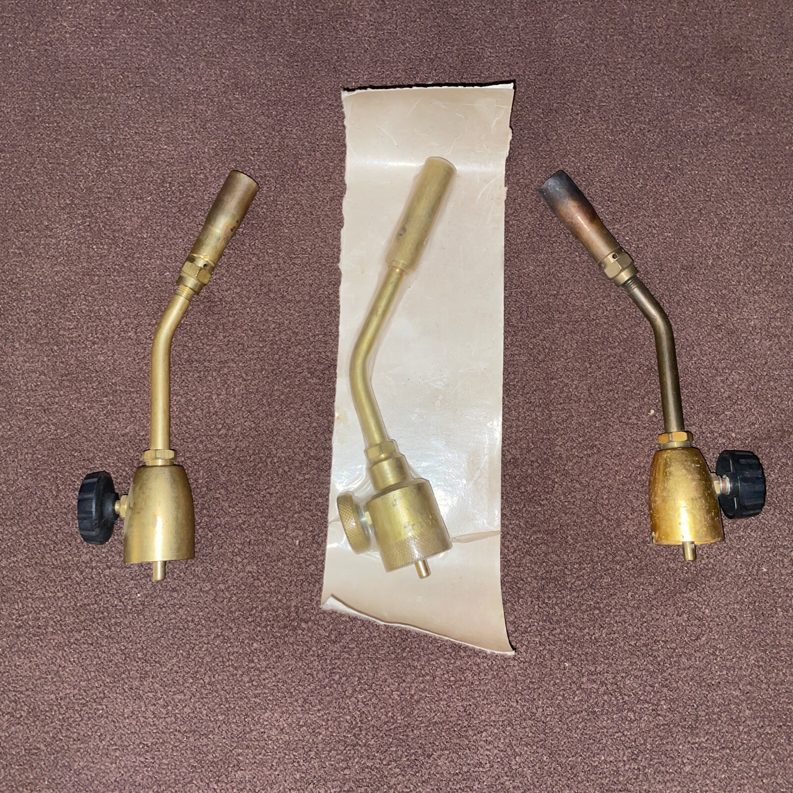 Three (3) Propane Torch Standard Pencil Tip Burners 2 used, 1 new