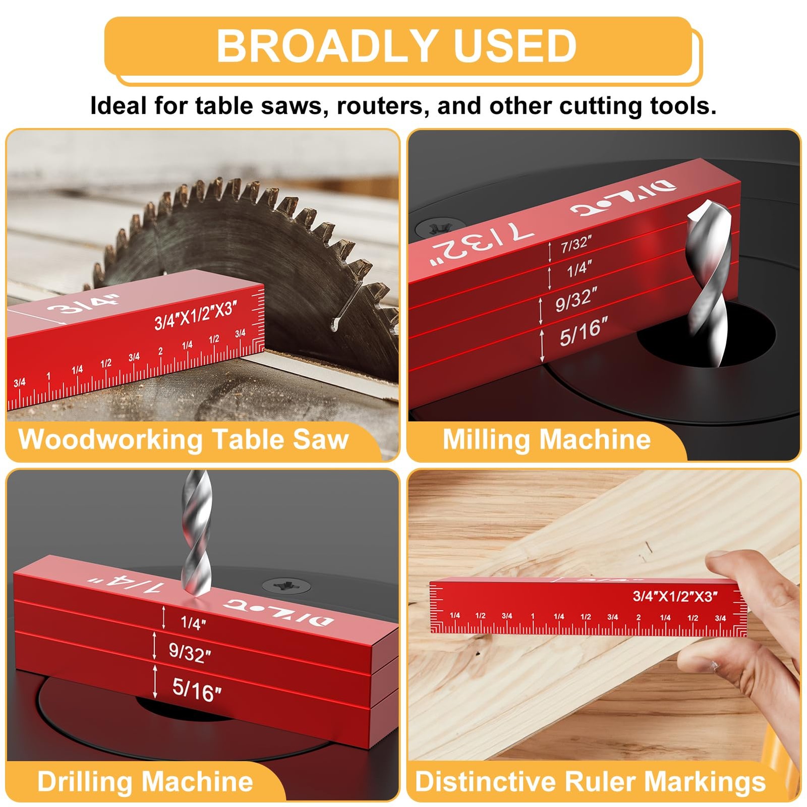 Setup Blocks Woodworking Height Gauge Set 16 PCS Setup Bars For Table Saw