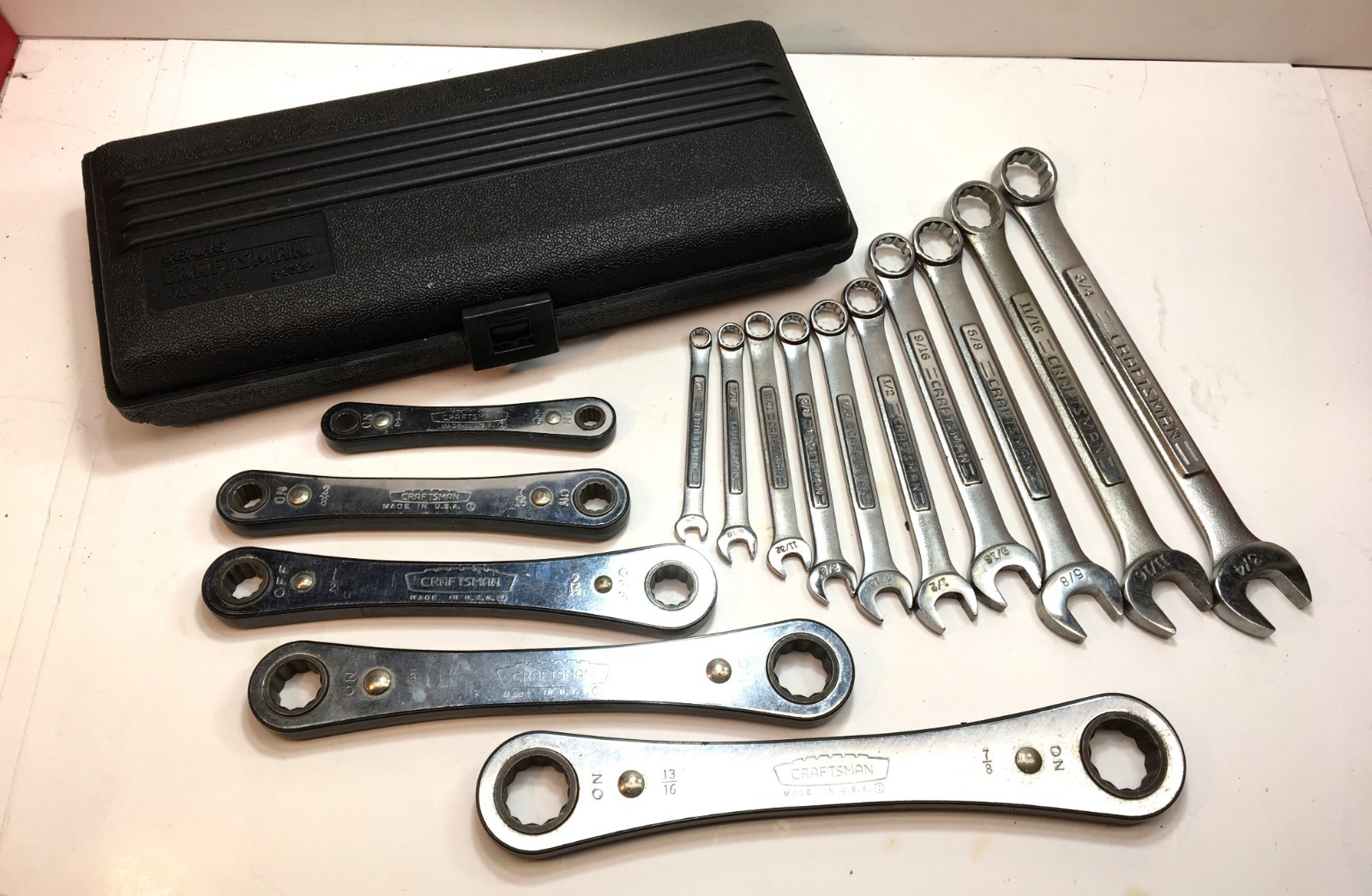 Craftsman USA VA Wrenches 1/4 to 3/4″ – Ratchet Wrenches 3/8 to 7/8″ in Case