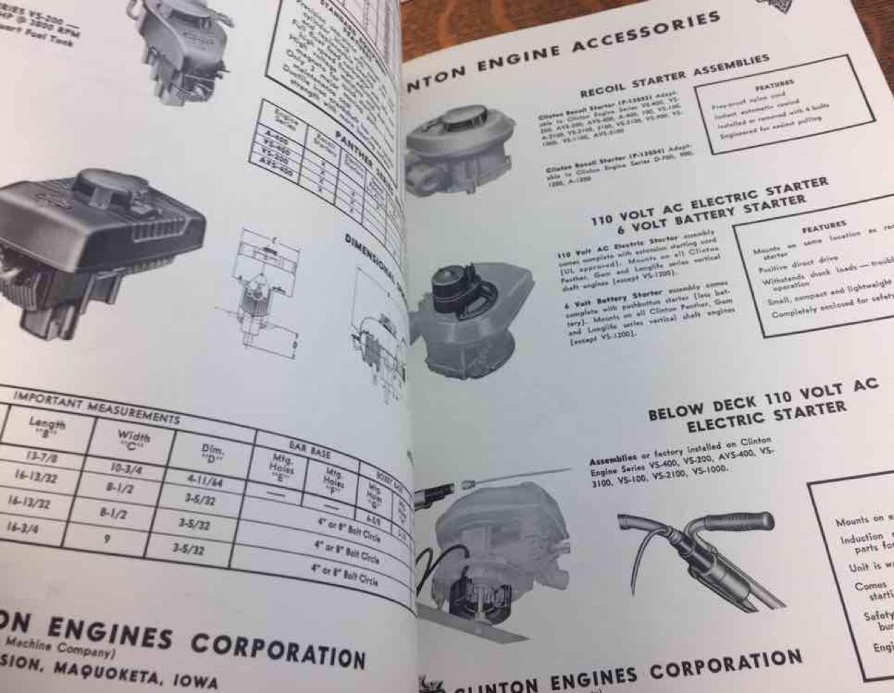 1958 Clinton Engines Corporation Line for Every Need 2 to 10.3 Horsepower 8 Pgs