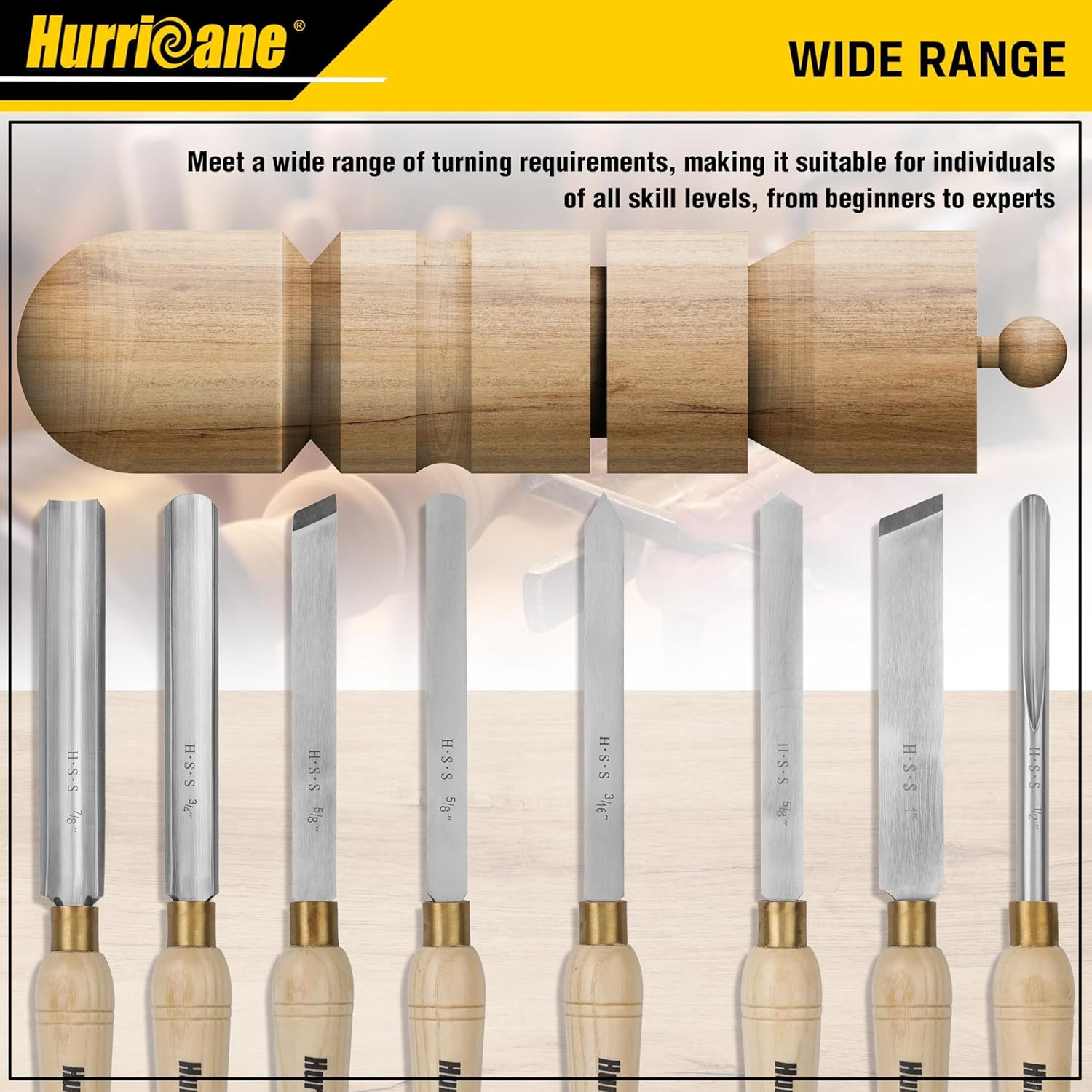 8Pc Wood Lathe Chisel Set Wood Turning Tools Wood Lathe Tools HSS Turning Tools
