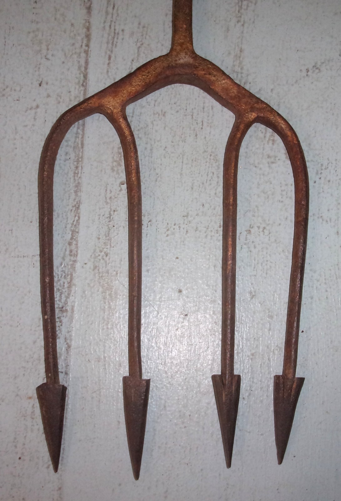 Hand Forged Rebar 4 Point Spear Fishing Gaff Fork Garden Tool