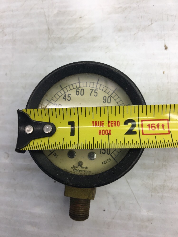 VINTAGE JAS P. MARSH COMPOUND GAUGE-VACUUM/PRESSURE-GREAT SHAPE!!
