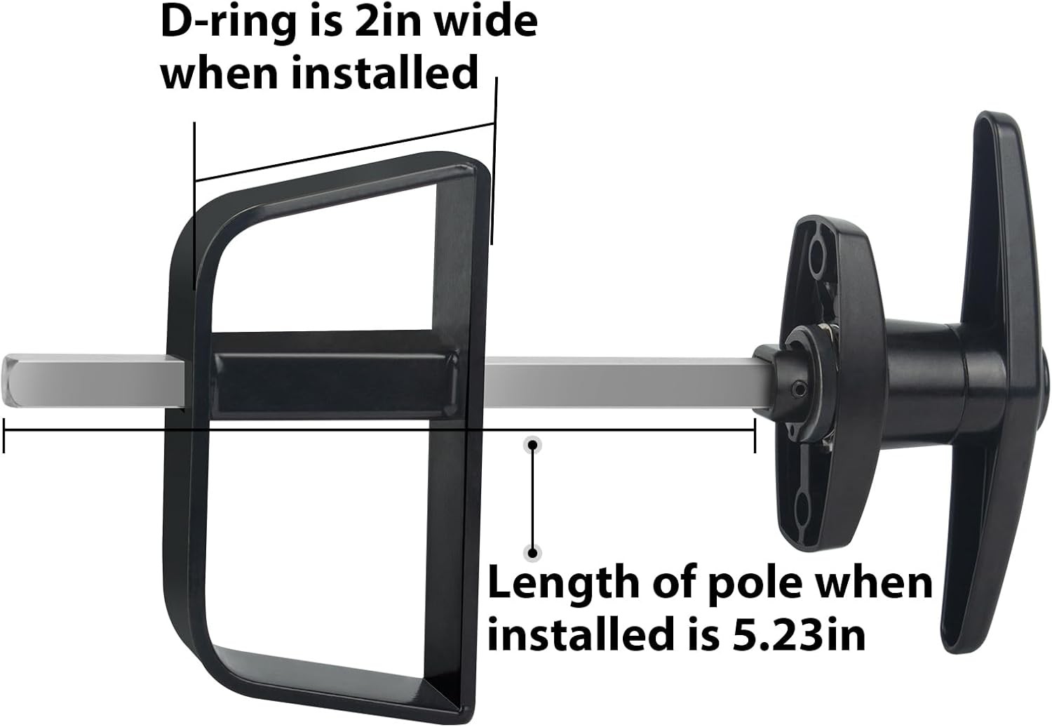 Shed Door Latch T-Handle Lock Kit with 5 Keys,BTEOBFY 5-1/2″ 5.5 inch, Black