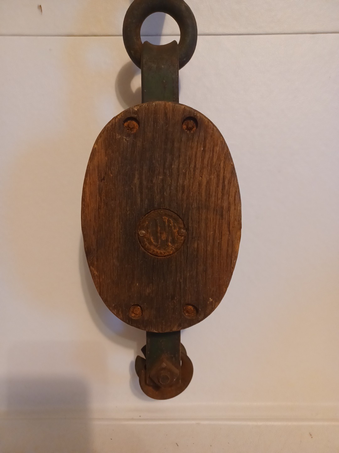 Vintage Upson-Walton block and tackle wooden pulley In Amazing Condition. Rare!