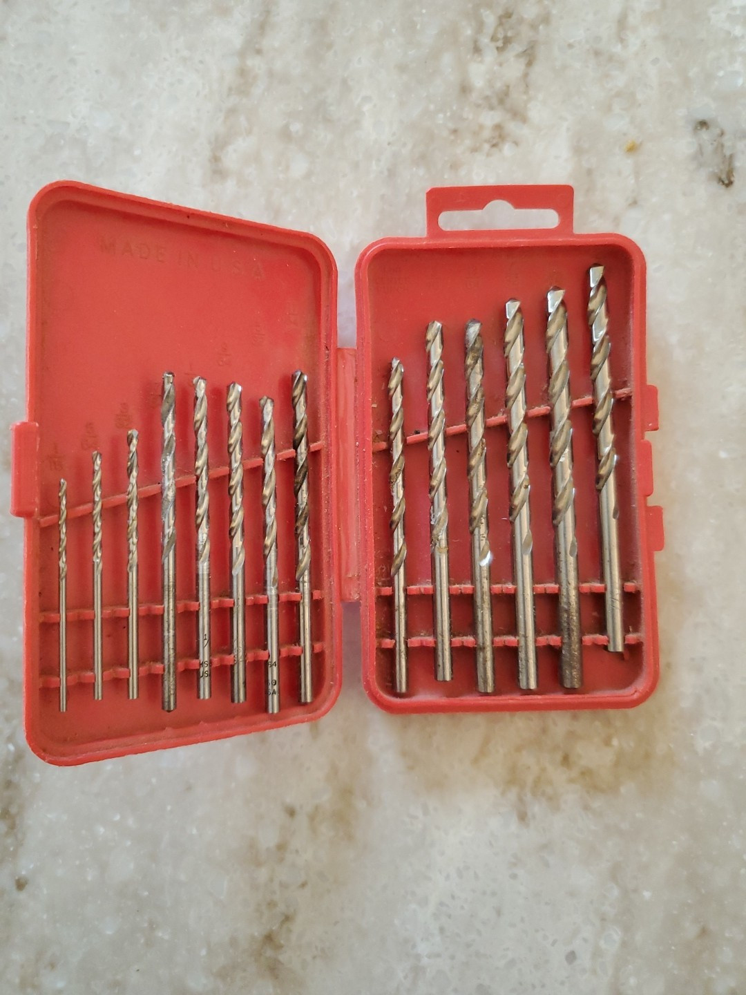 VINTAGE SEARS CRAFTSMAN 13-PIECE DRILL BIT SET SOME DOUBLES HS AND HSG BITS