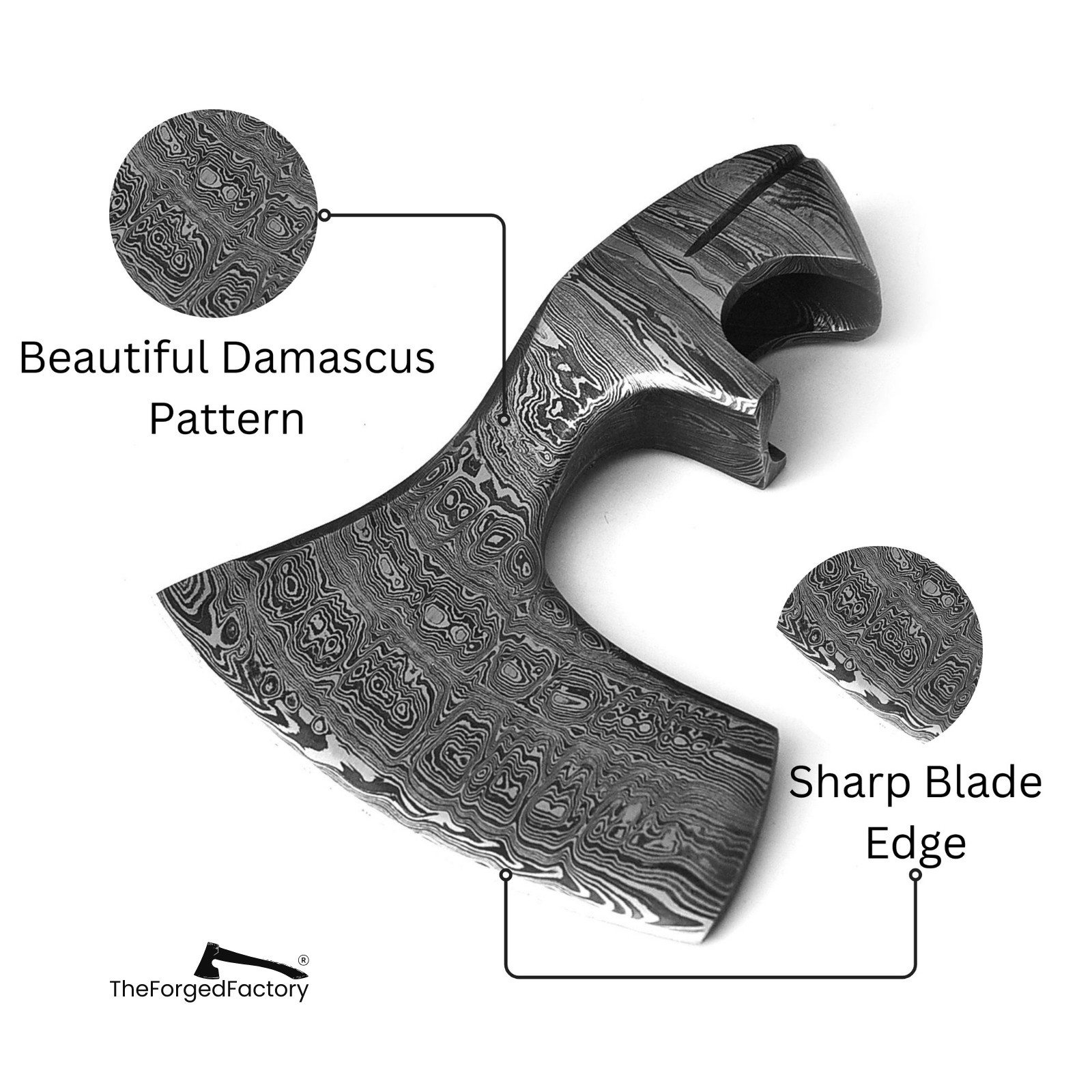 Viking Axe Head, Handmade Axe Blade, Bearded Axe Head, Damascus Steel Axe Head.