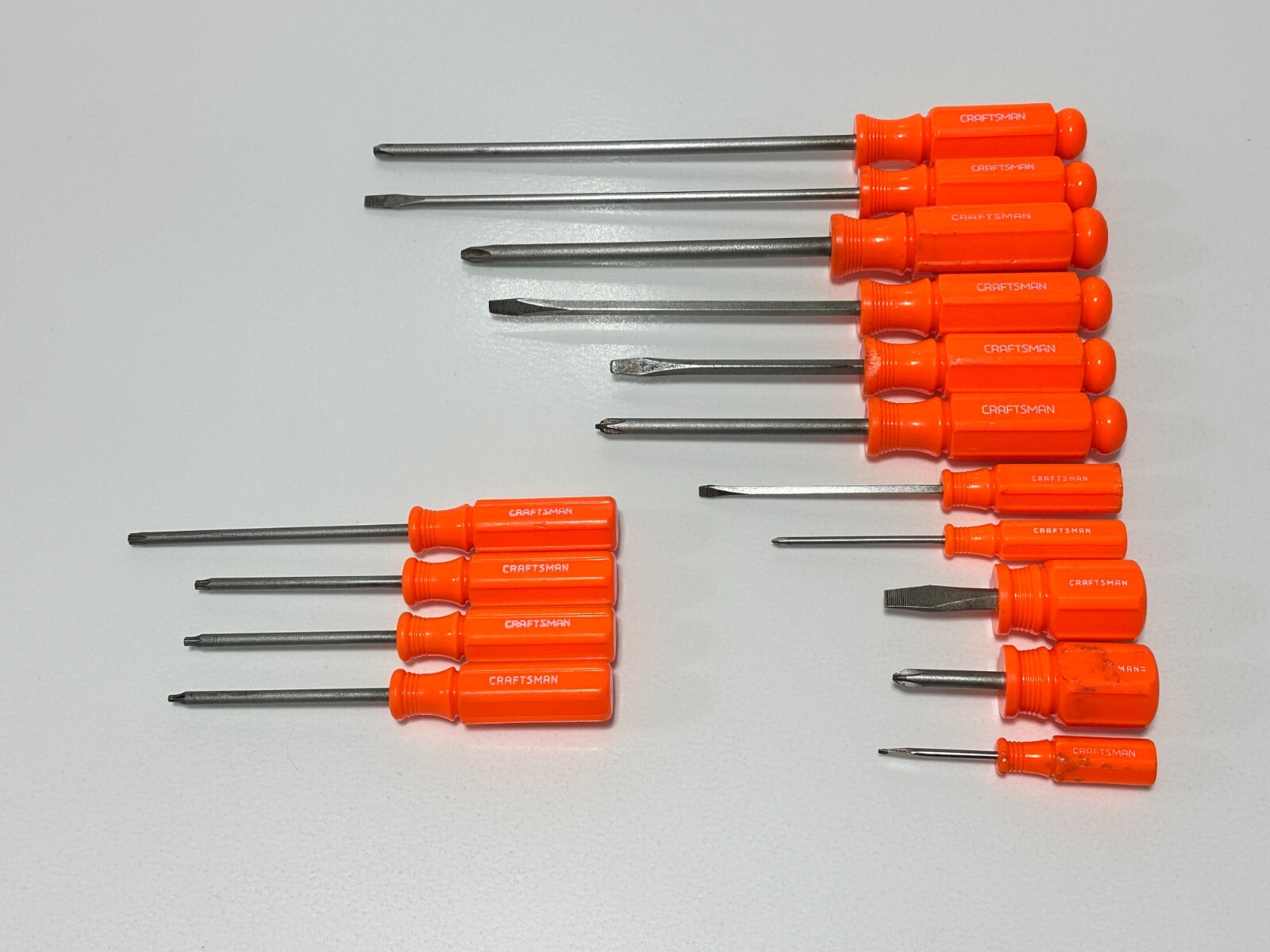 Craftsman Sears USA 15pc Hi-Viz Orange (Rare) Western Forge HTF Screwdriver Torx