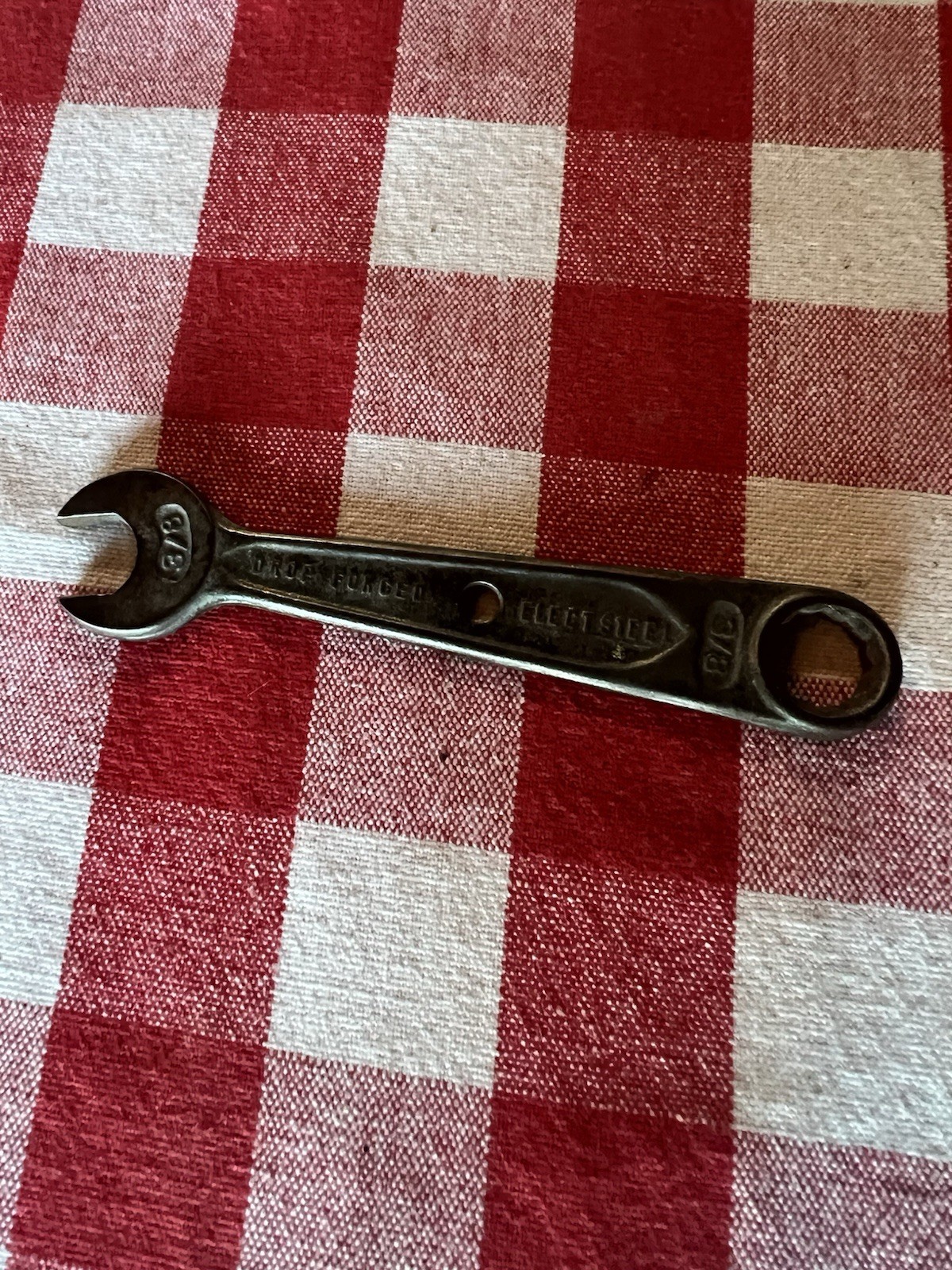 Vintage Indestro Select Steel 3/8″ Combination Wrench Drop Forged USA Made