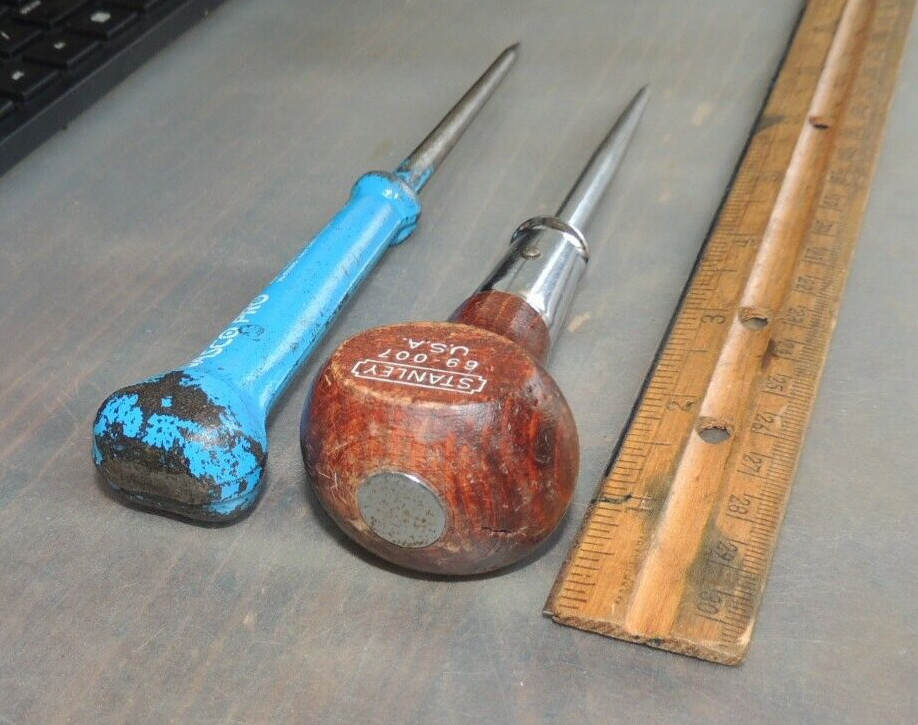 LOT of 2 Scratch Awls STANLEY 69-007 & DASCO PRO 431, USA MADE