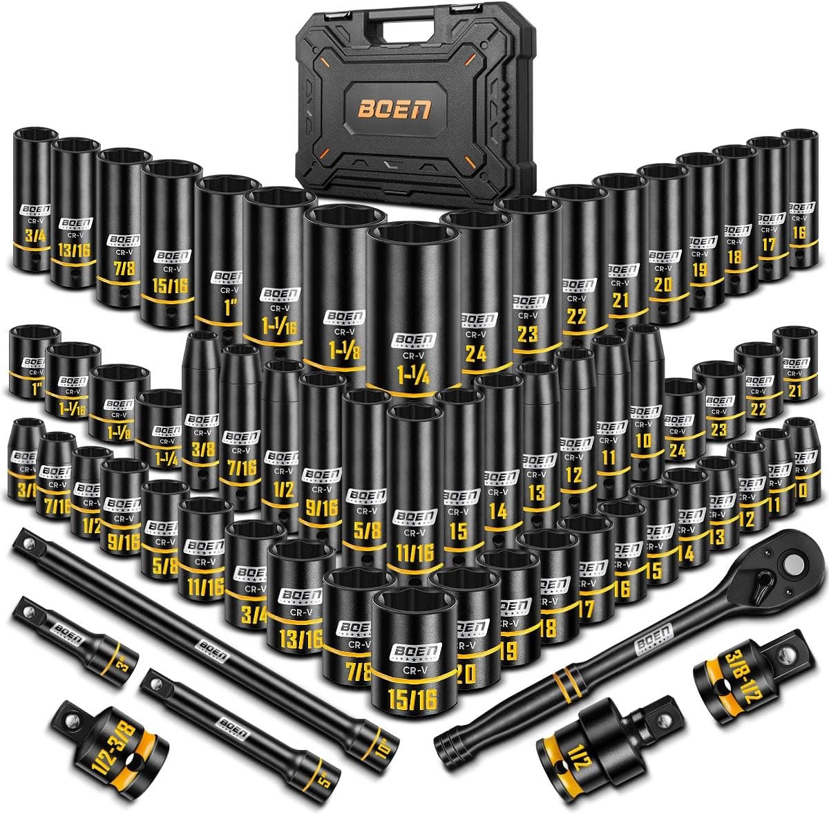 Paint Filled Markings BOEN 65pc 1/2″ Impact Socket