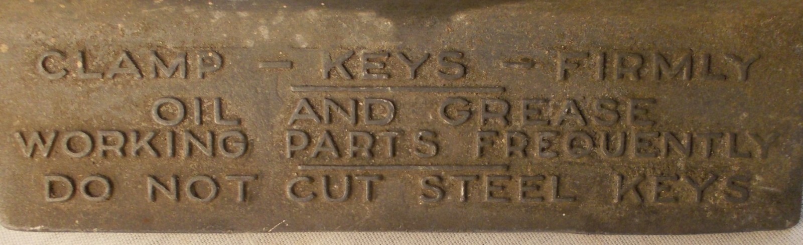 Vintage Francis Keil & Son N.Y. Key Cutter Safety Cover Lock Locksmith Part
