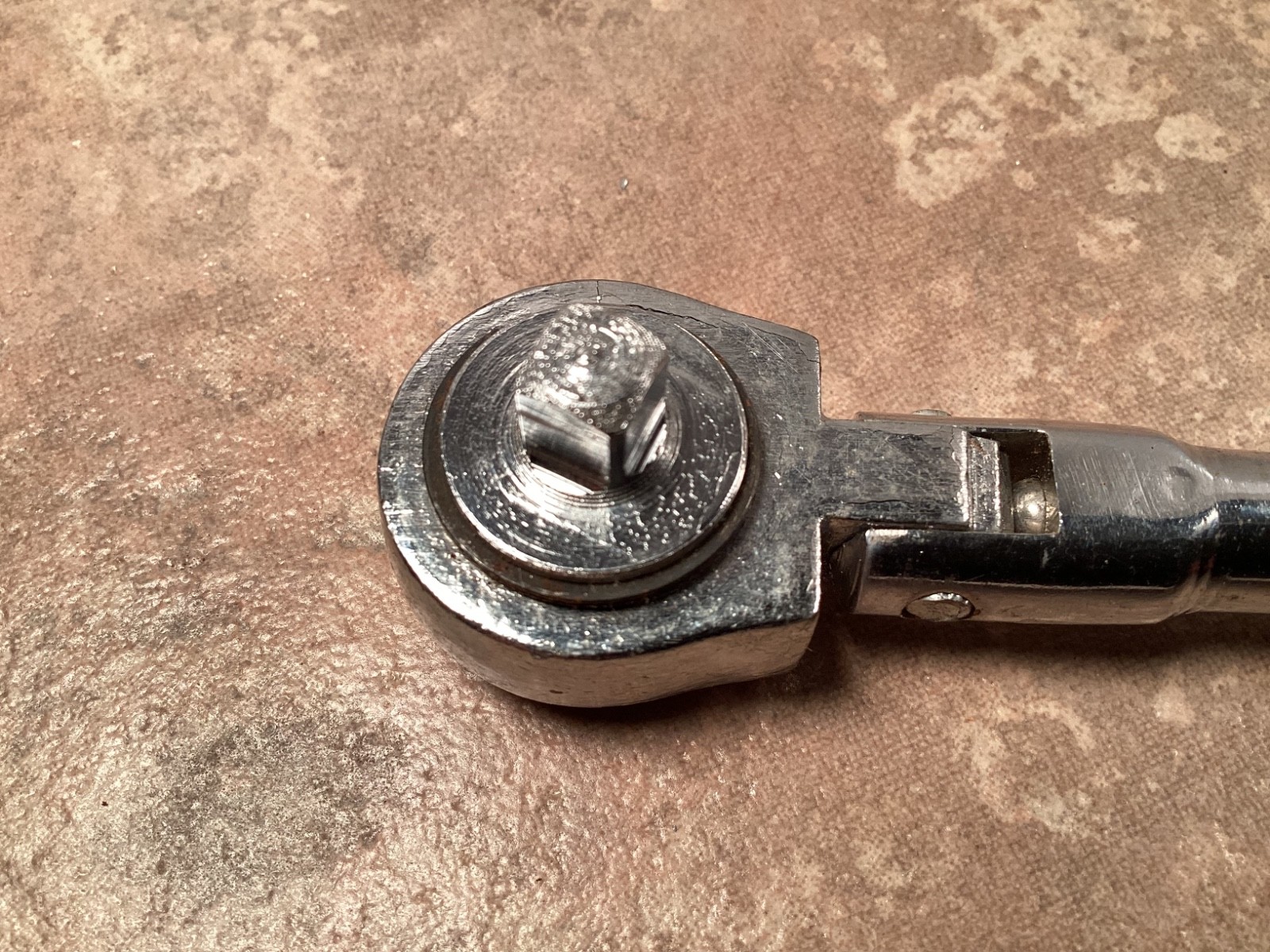 Vintage Flex Head Ratchet 1/4″ Drive NOS Forged Steel Reversible Knurled Handle