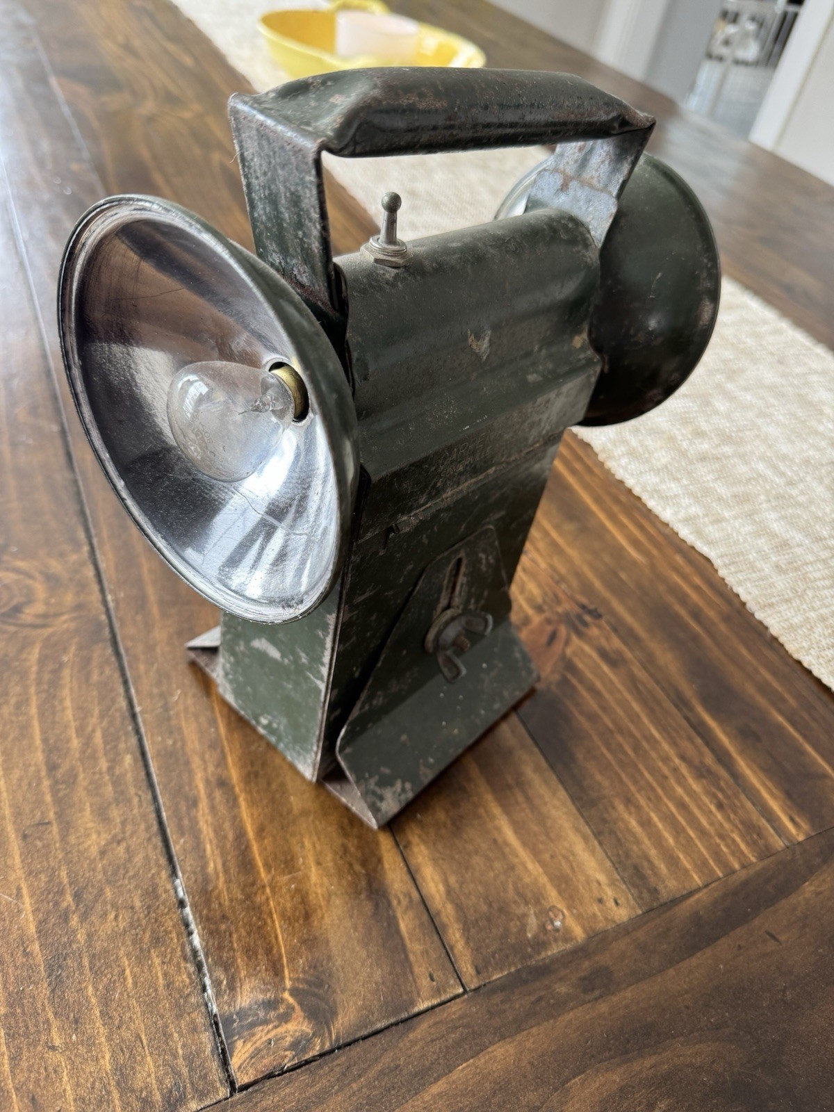 Vintage Carpenter Mfg Co Bell System Light Somerville Mass Green Flashlight