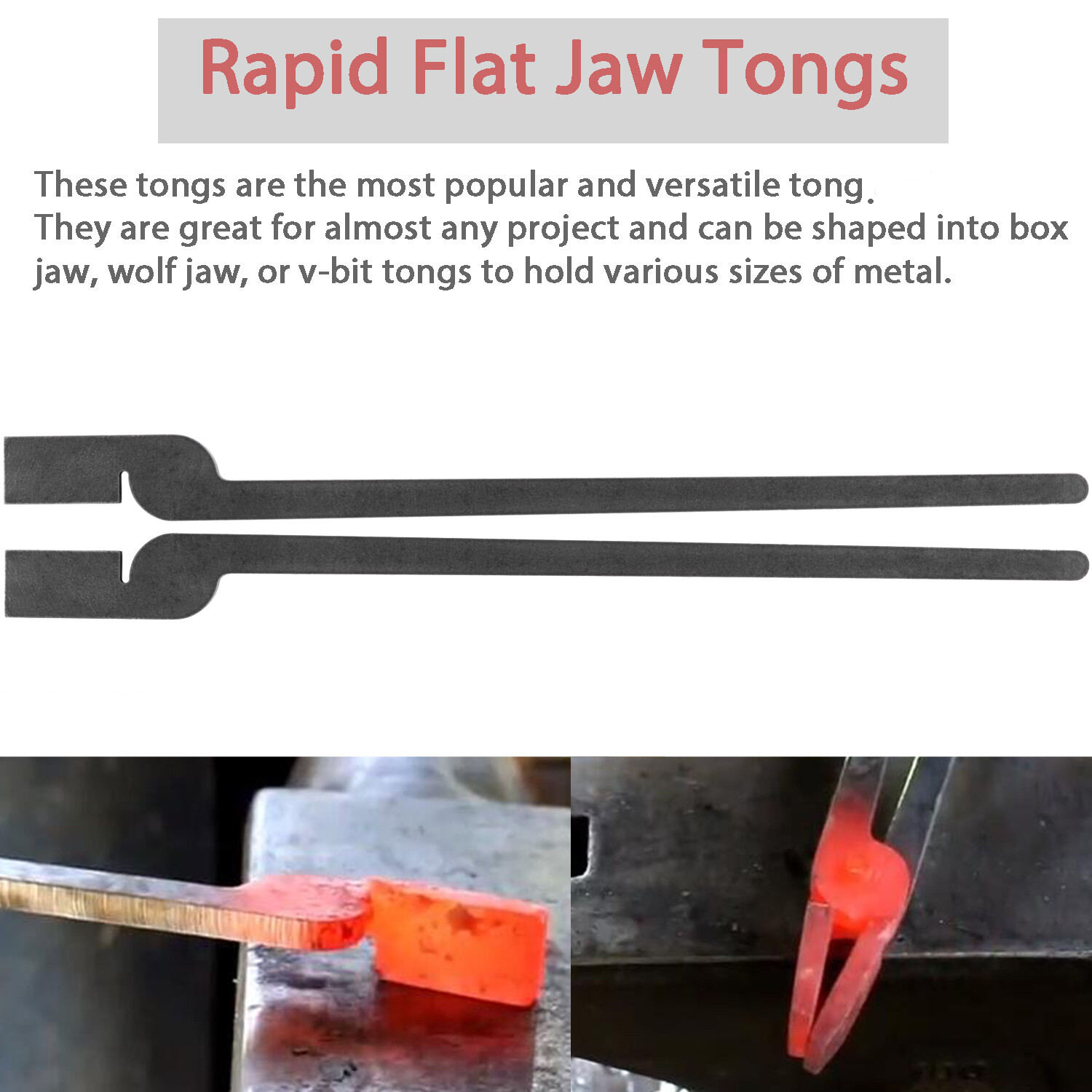 5 Types of Rapid Tongs Bundle Set with Rivets DIY For Beginner or Blacksmith