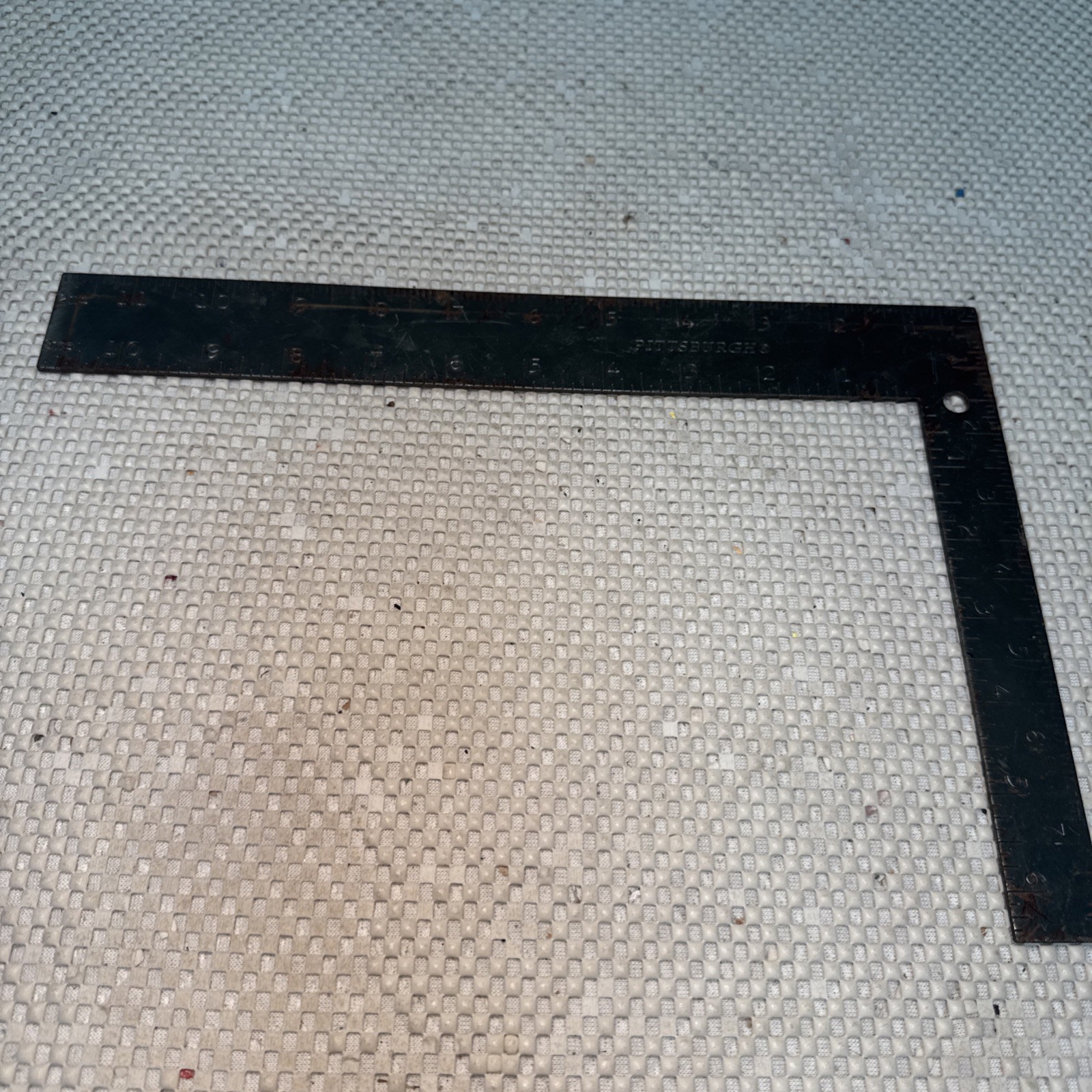 Vintage Pittsburgh Steel Framing Square 12″ x 8″ Carpenter L Ruler Layout Tool