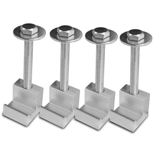 4PCS Truck Tool Box Mounting Kit—J Hook Crossover Tool Boxes—Silver
