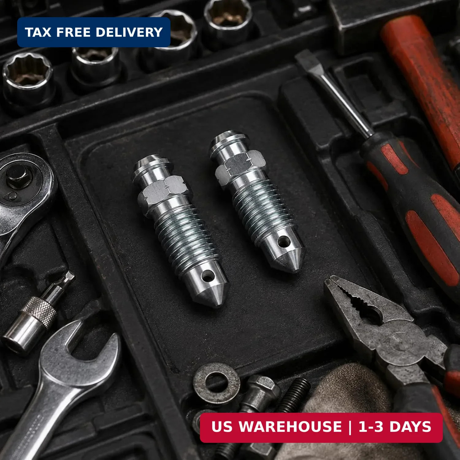 4 PCS Brake Bleeder Screw, 3/8-24 × 1-3/16 Brake Caliper Bleeder Screw with Grea