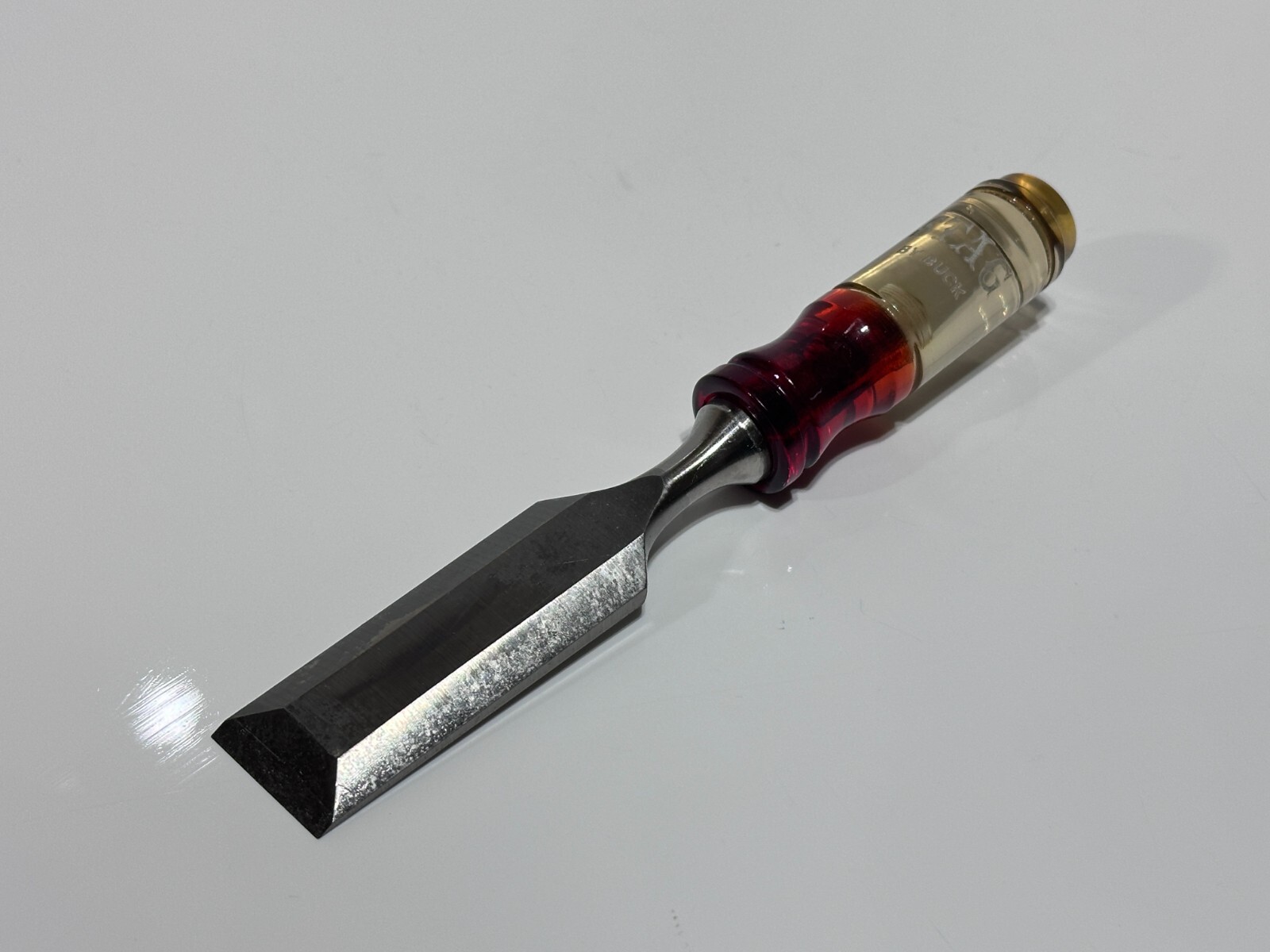 New STAG by Buck Bros 1″ Chisel – Clear / Red Hard Handle – New Old Stock NOS