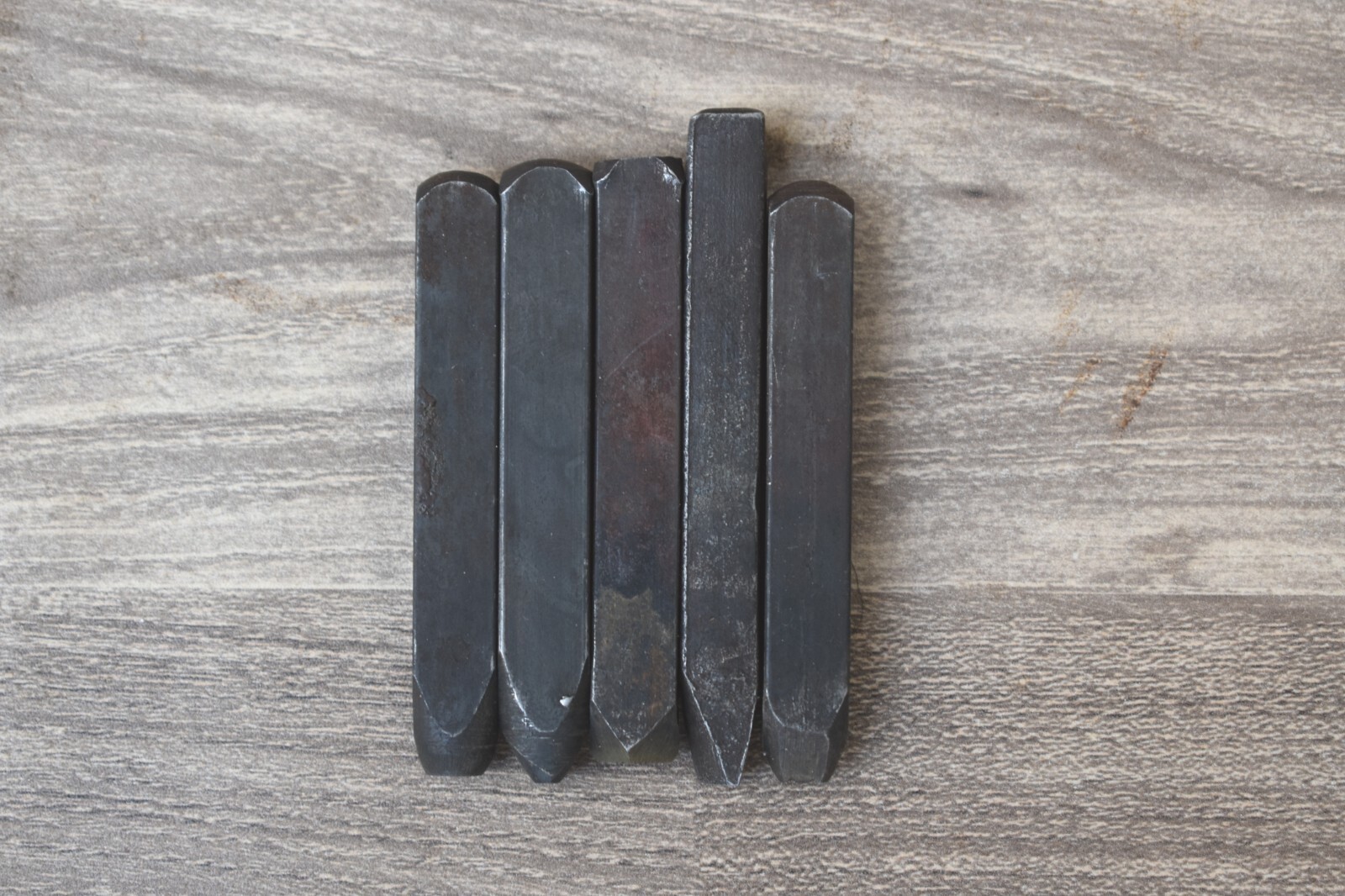 Vintage Iron Forged jewelry Die Punch Workers Metal Stamp Hand Made Tool 5 Pcs