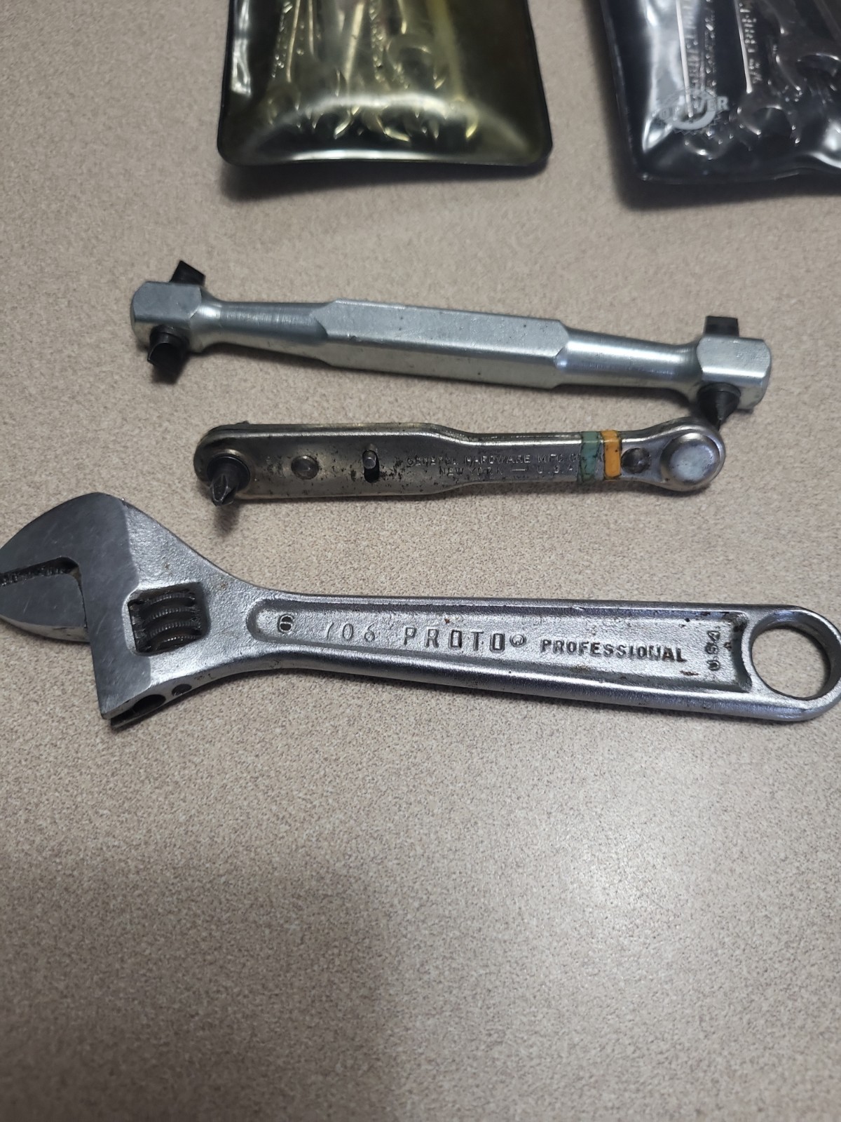 Vintage Craftsman SAE Ignition Wrench Set And Proto Adjustable Wrench Mixed