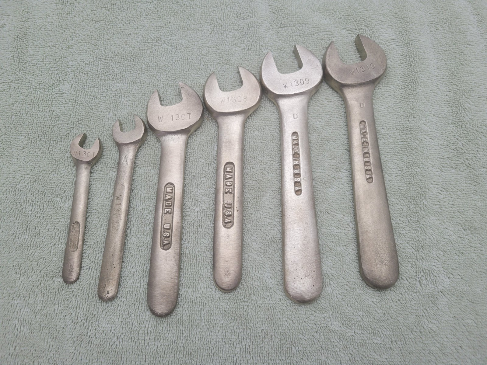 Vintage 1970’s Ampco 6 Piece Safety Wrench Set Non-Spark Single Open End USA