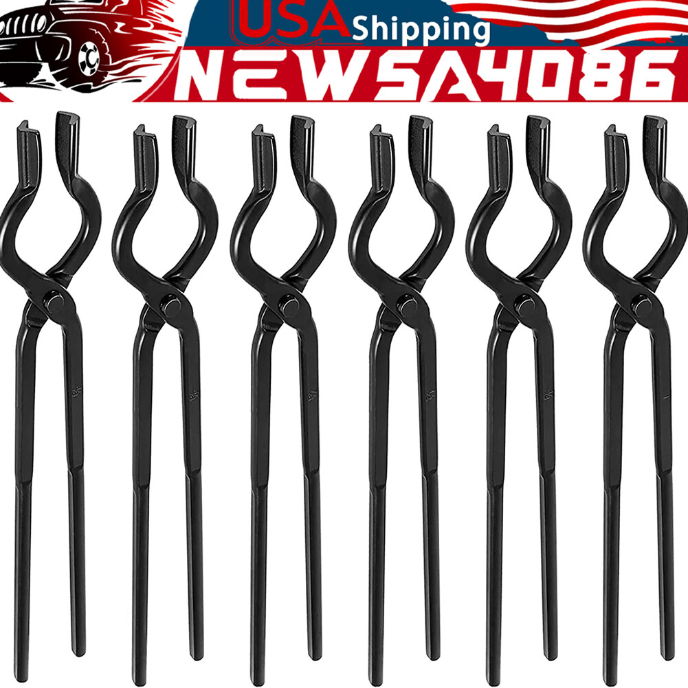 6 Piece V Bolt Tongs Set Blacksmith Forge Tong Set Knife Making Tongs Set