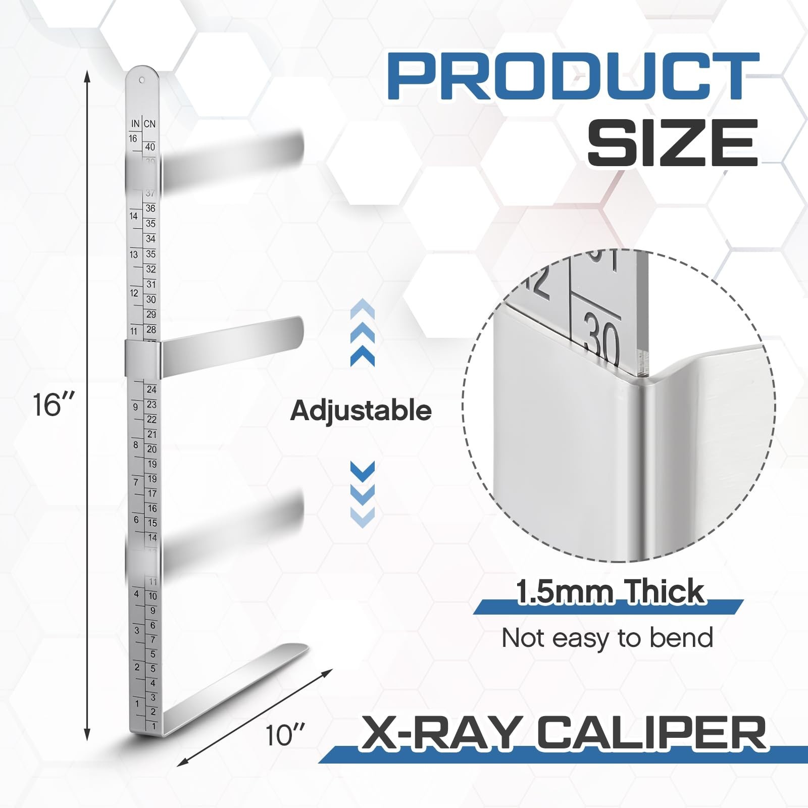 6 Inch/ 40 cm X-Ray Caliper Ruler Stainless Steel X-Ray Body Caliper, Centime…