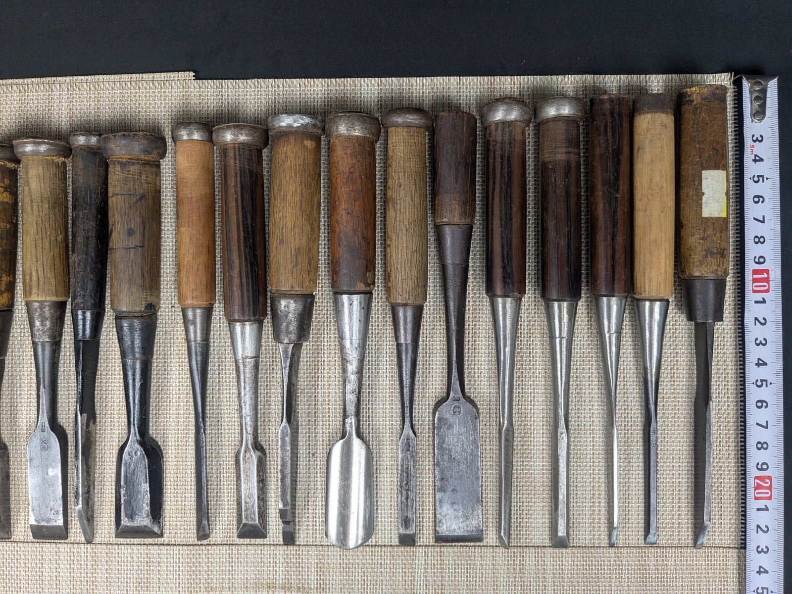 Japanese Chisel Nomi Carpenter Tool Set of 50 Hand Tool wood working