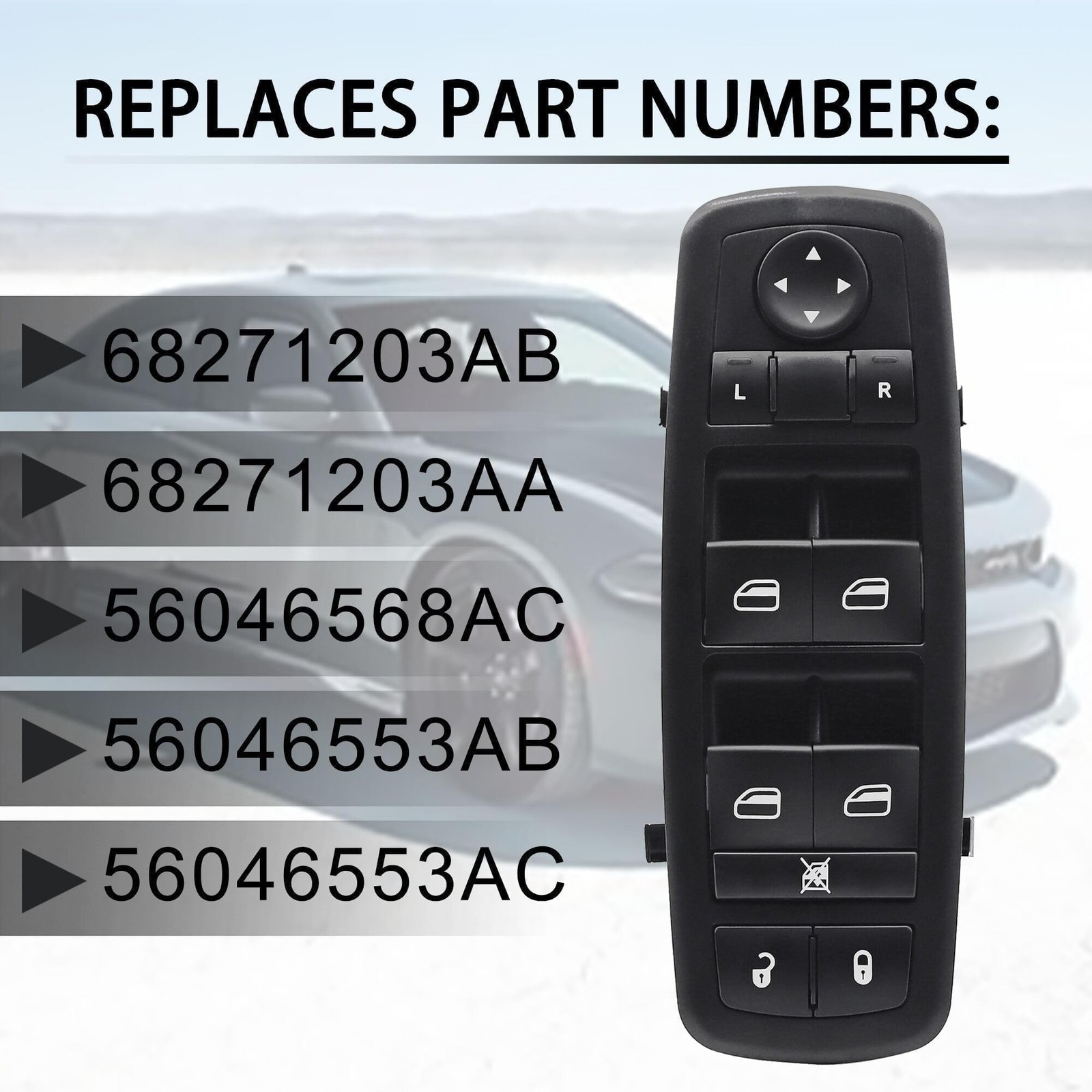Power Window Master Switch Front Driver Left Side Replace 68271203AB 68271203…