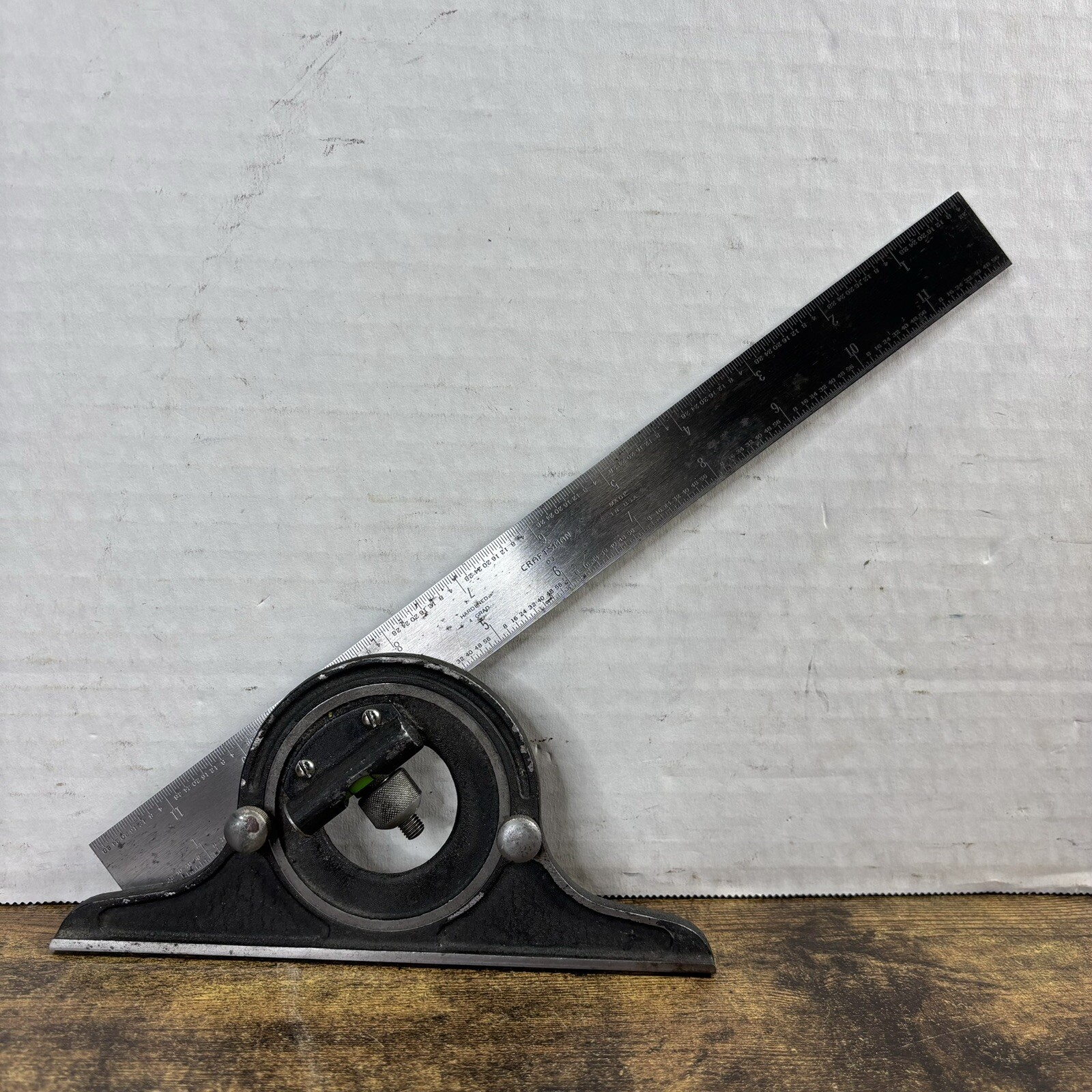 Vintage Craftsman DJ 4 Grad 12″ Scale & Protractor USA