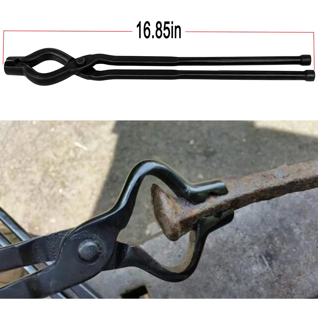 17 Inch V-Bit Bolt Blacksmith Tongs Wolf Jaw Tongs Assembled Knife Making Tongs