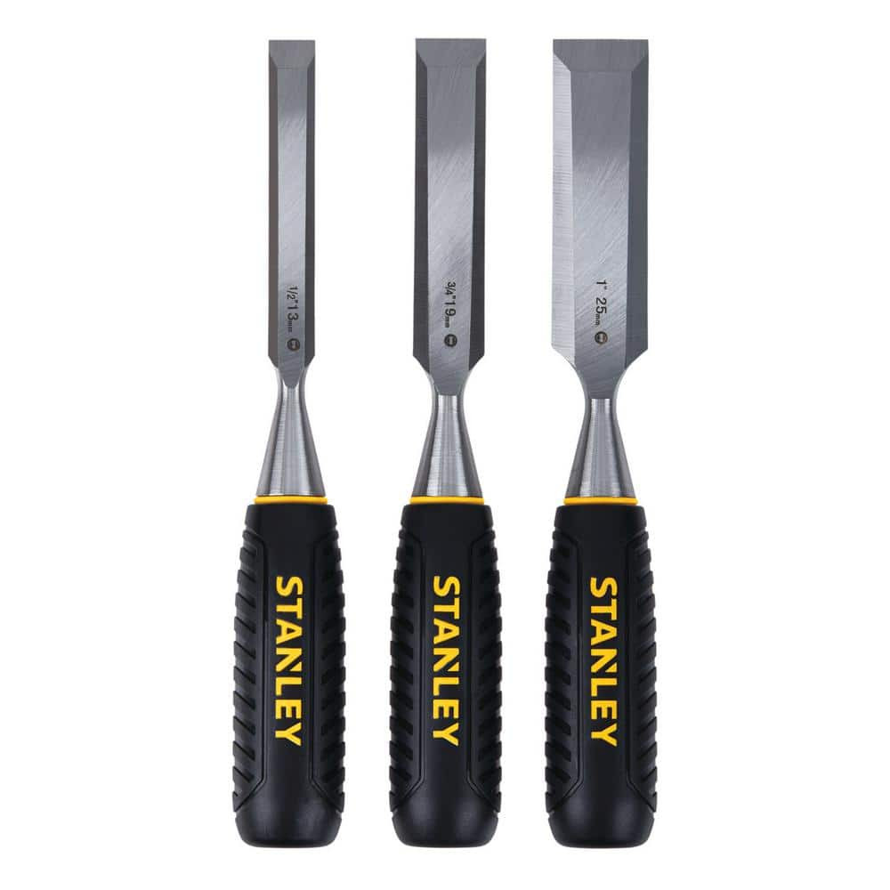 Wood Chisel Set Lacquer coated blades for rust resistance (3-Piece)