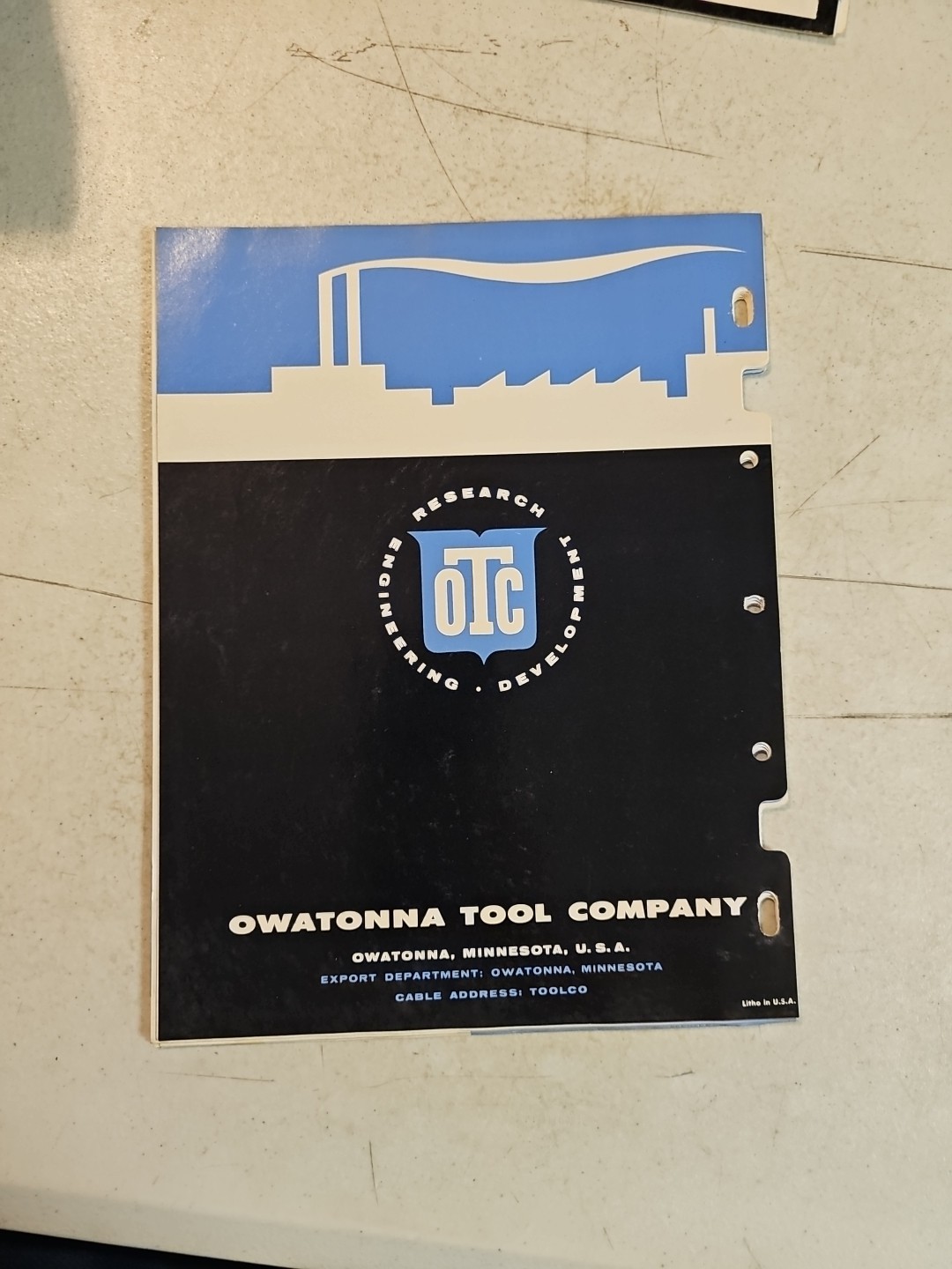 Vintage 1959 OWATONNA TOOL CO Industrial Maintenance Equipment CATALOG NO. P-9