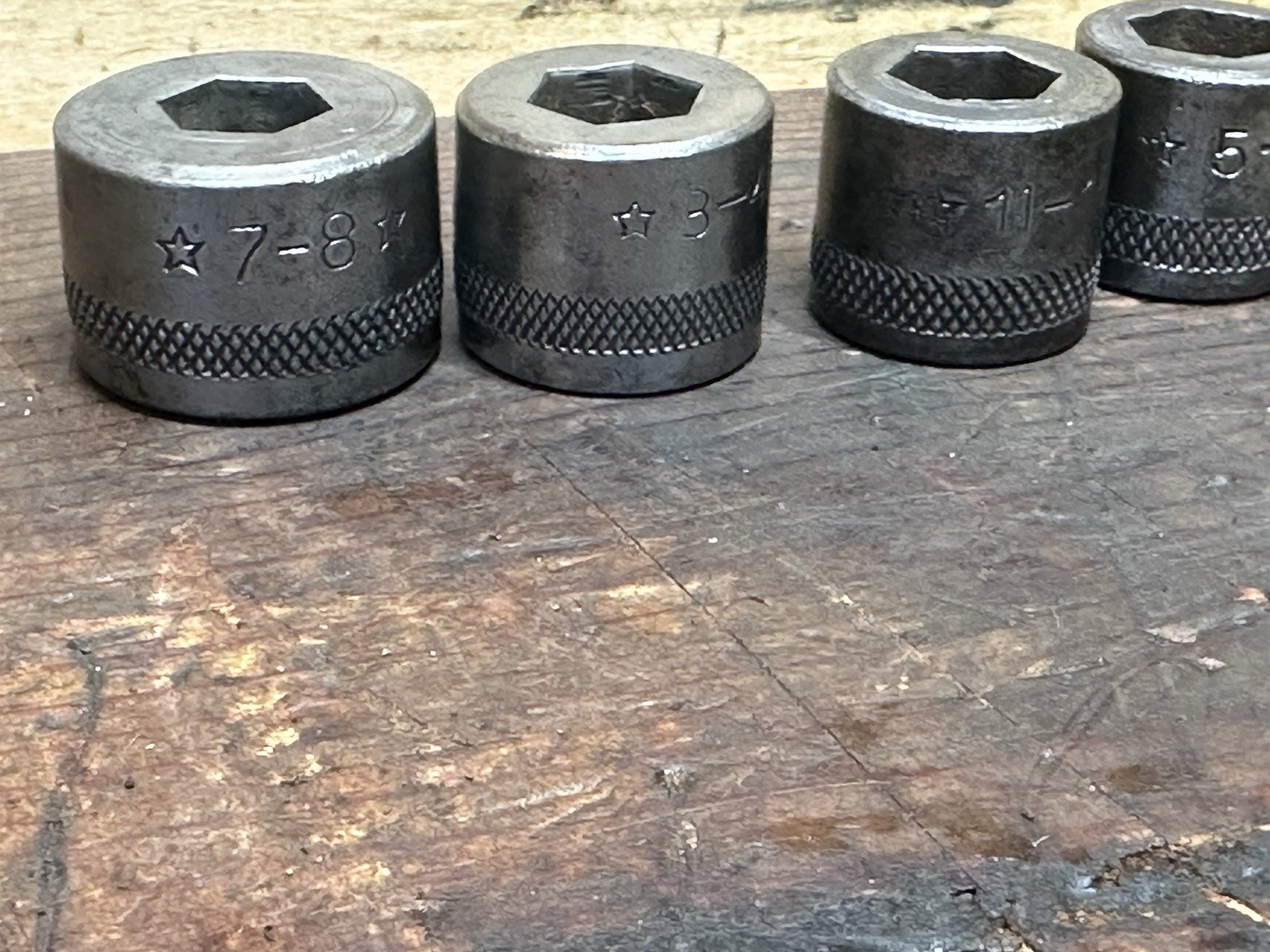Vintage Hinsdale Sockets Square And Hex Drive Star Logo Sockets In Lot Of 17