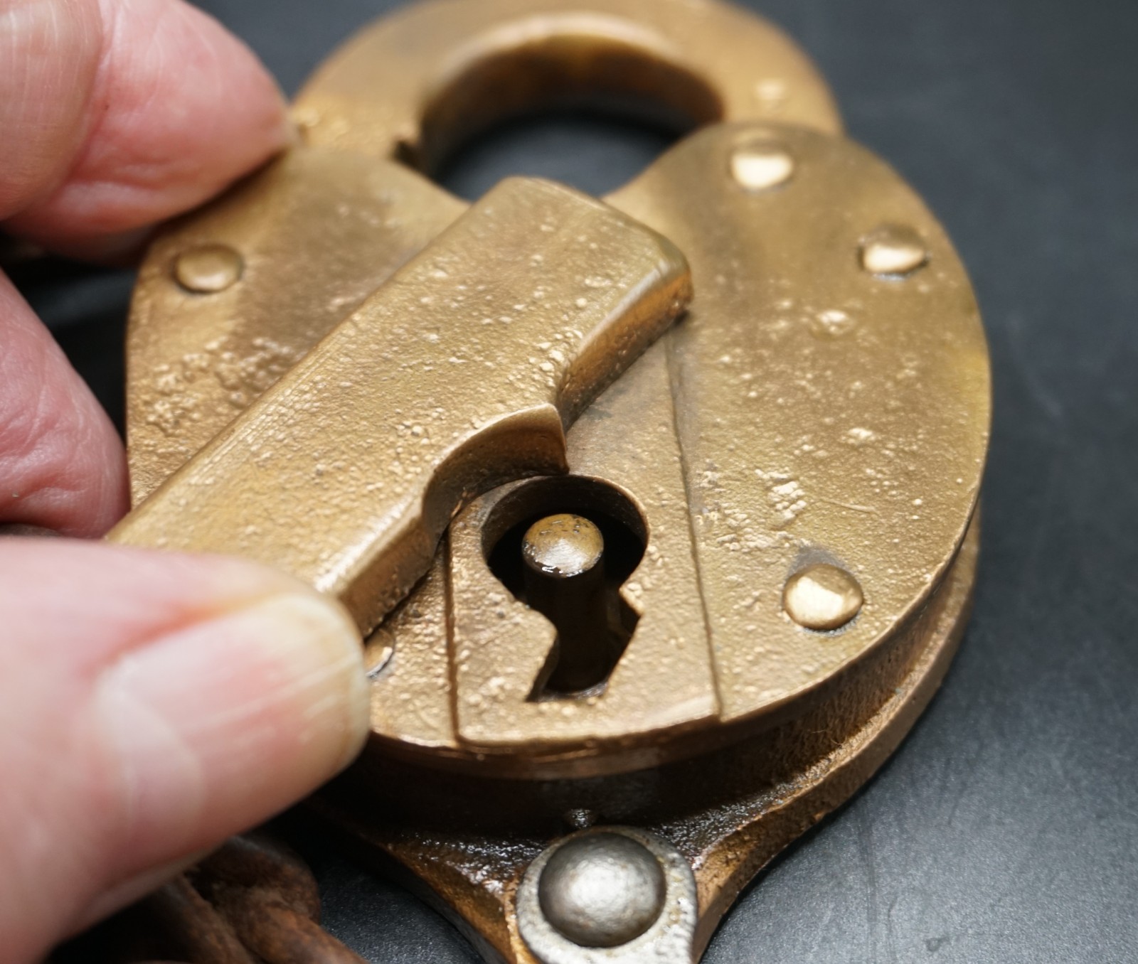 Vintage 1950-1953 Heart Shaped Padlocks w/ Keys + Chain Industrial Collectible