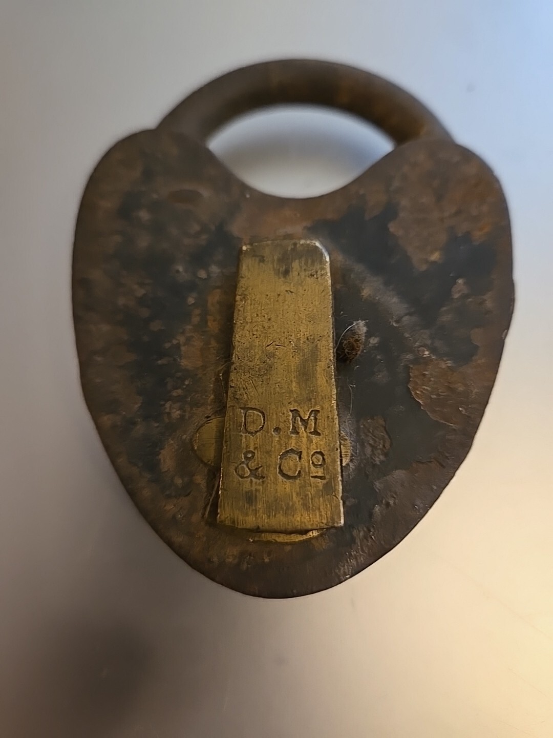 Antique D.M. & Co Heart Shaped Padlock, No Key