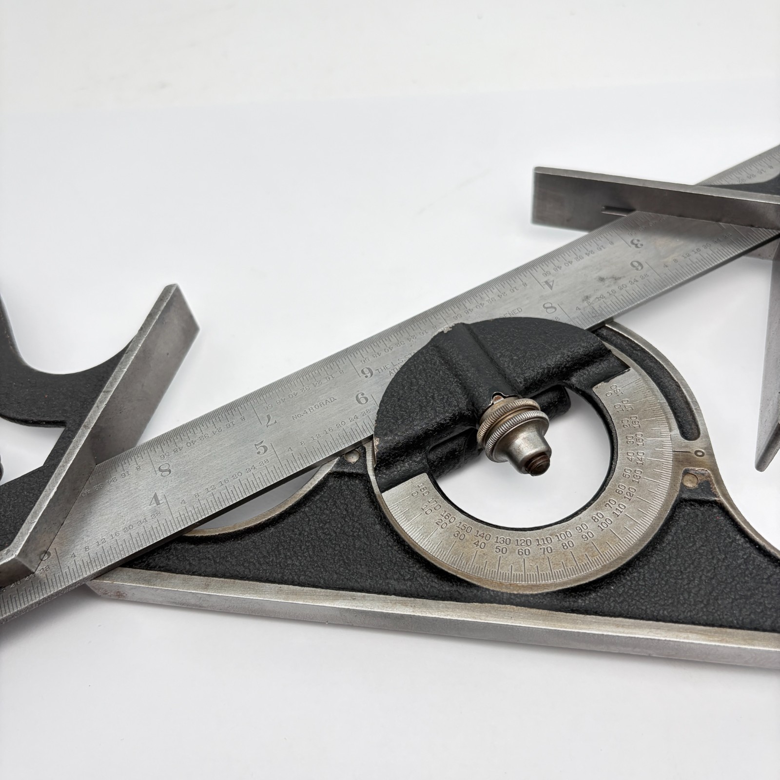 Preowned 12″ L.S. STARRETT Comb. Square w/ Protractor Centerfinder – Machinists