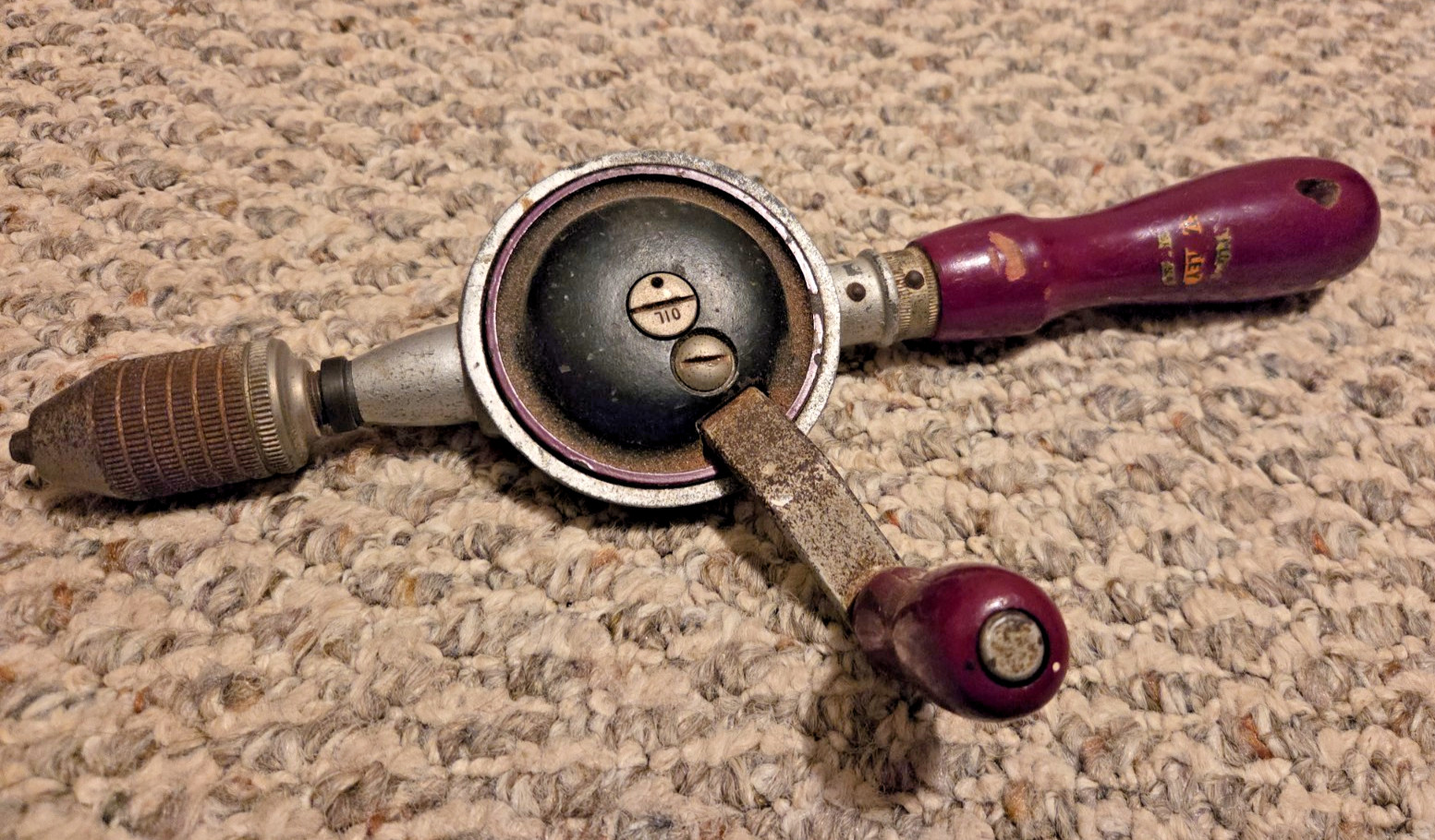 Vintage STANLEY 100 Plus Hand Drill Manual Tool Prepper