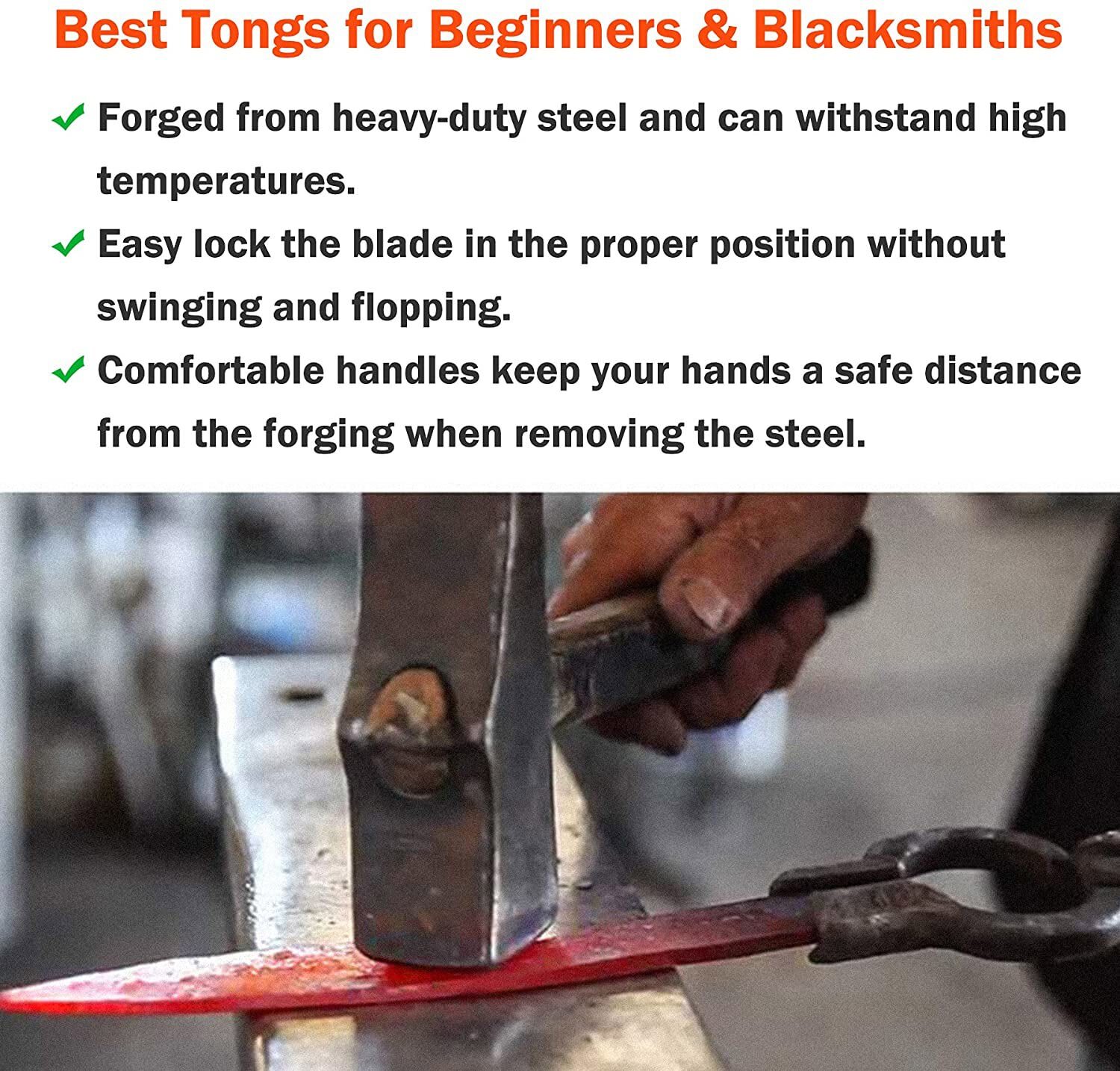 Knife Making Tongs Set Blacksmith Forge Anvil Vise Blade 3/8 1/2 5/8 3/4 7/8 1″