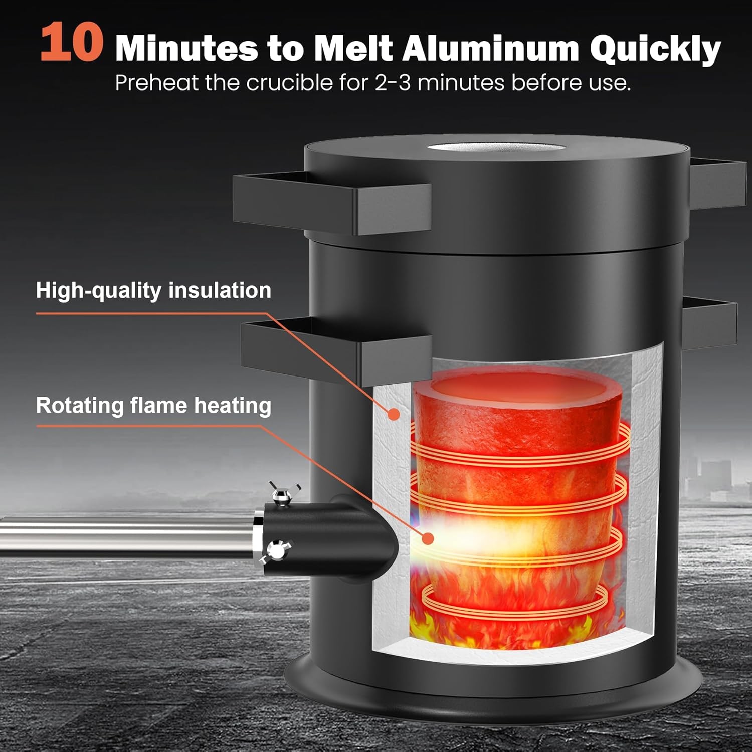 Propane Melting Furnace Kit 2400F Metal Foundry