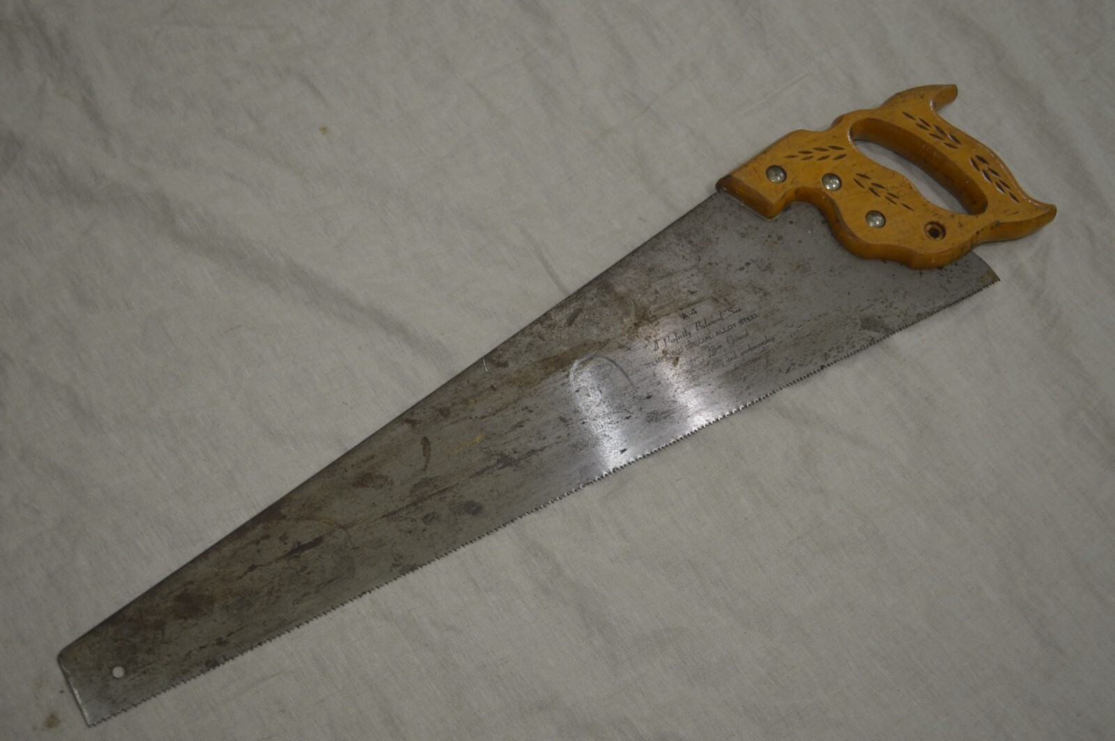 Pennsylvania Saw Corp. A-4 Hand Saw Penn State 26″ Long Wheat Handle READ!!