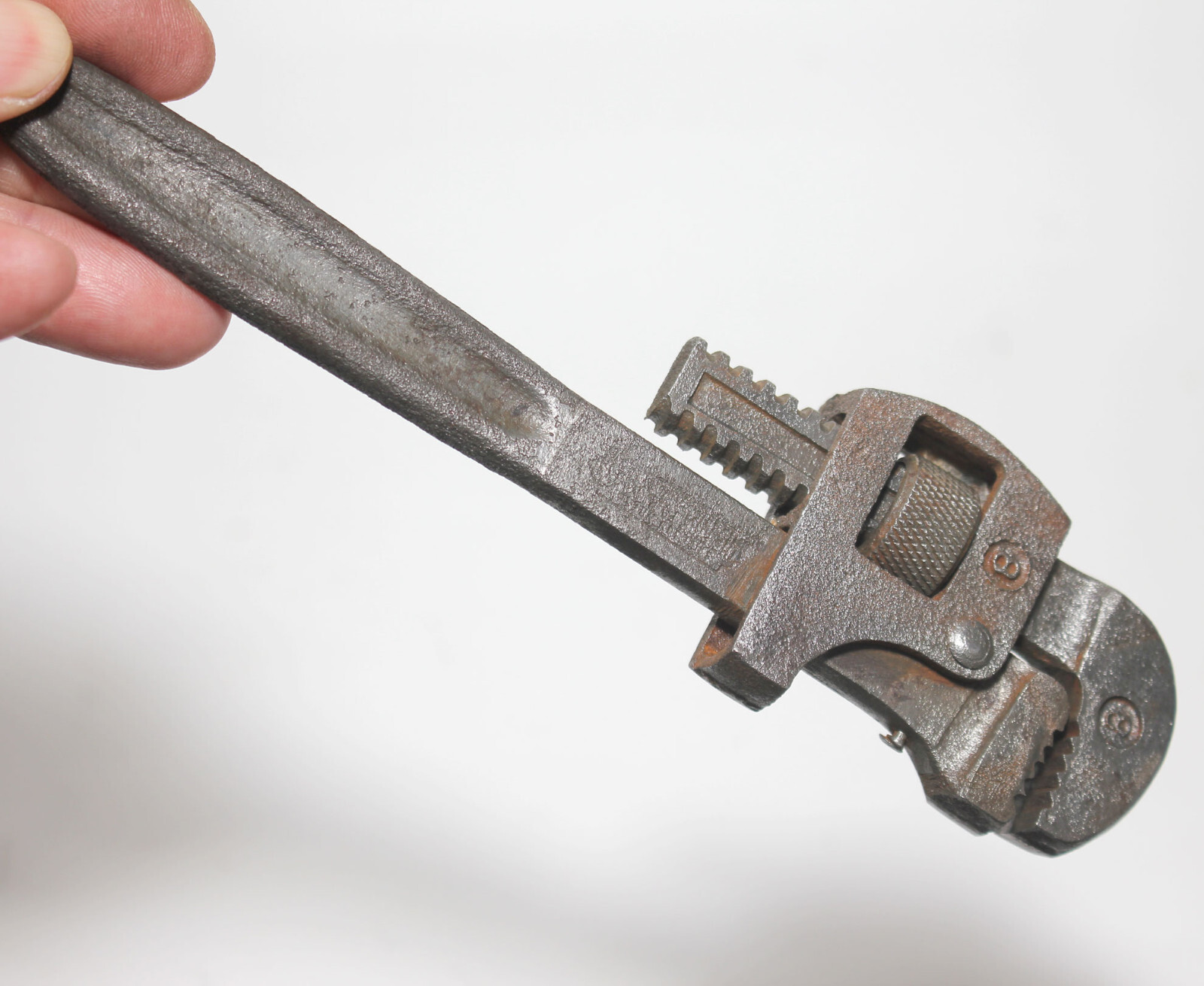 Vintage 8″ Adjustable Stillson Pipe Wrench Drop Forged Steel Made in USA